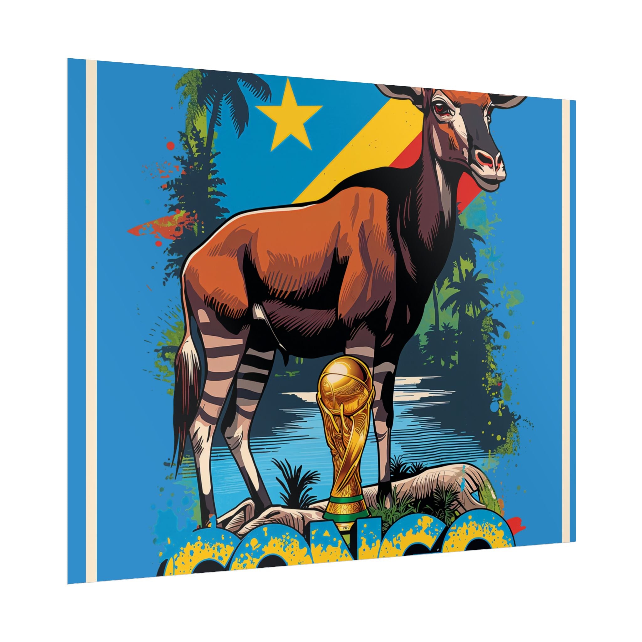 DR Congo Soccer Poster 2026 World Cup Leopards Wall Art Football Team Print