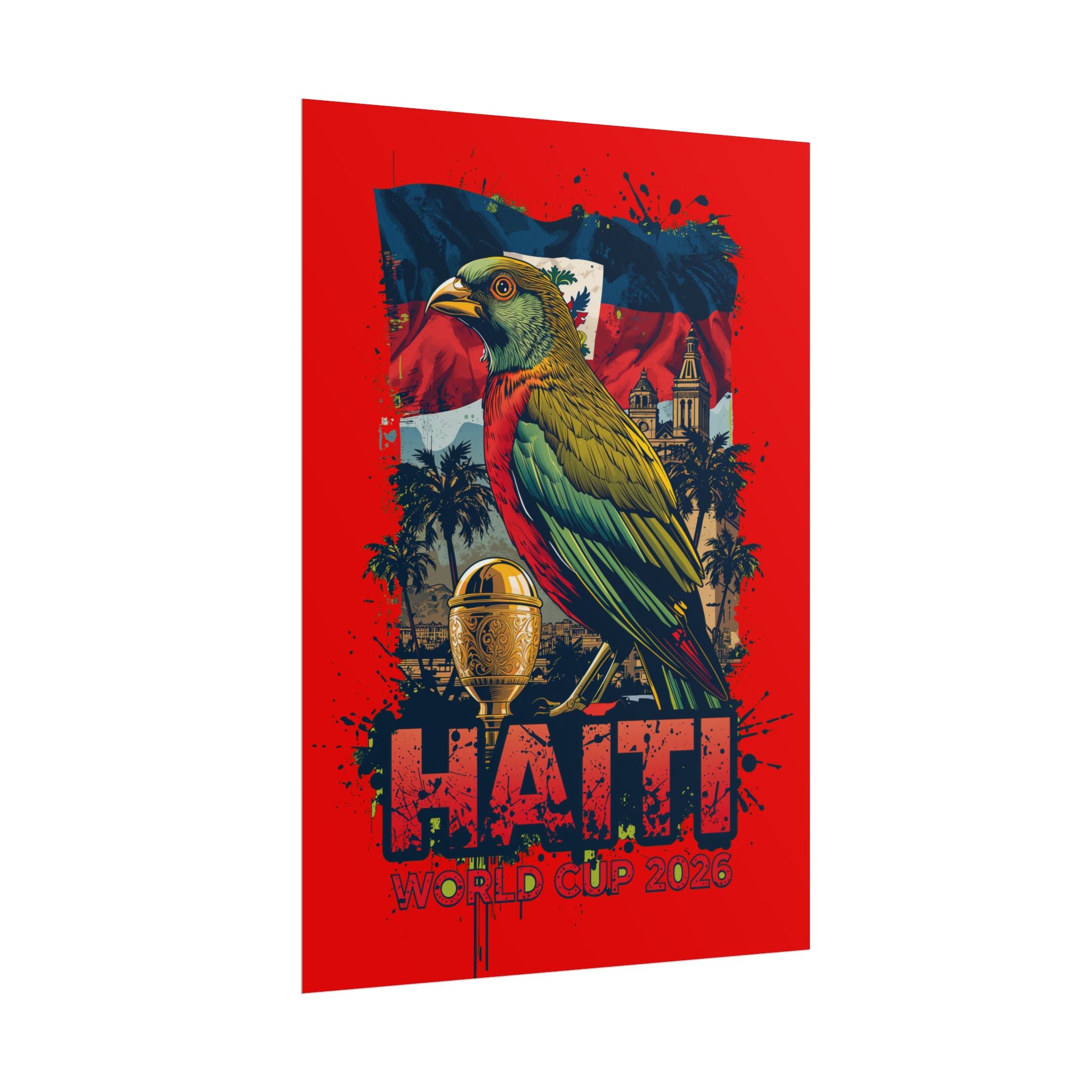 Haiti Soccer Poster 2026 World Cup Les Grenadiers Wall Art Football Print