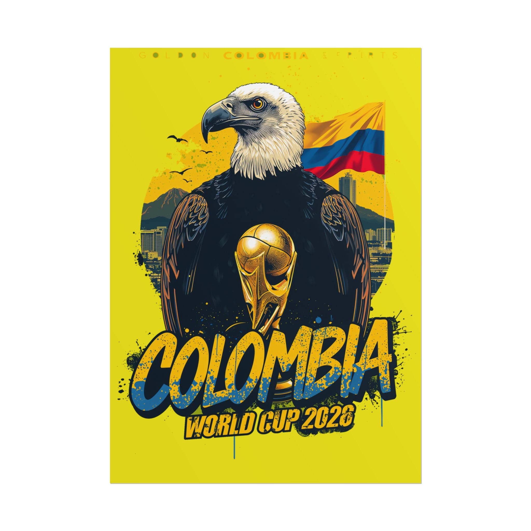 Colombia Soccer Poster 2026 World Cup Los Cafeteros Wall Art Football Print