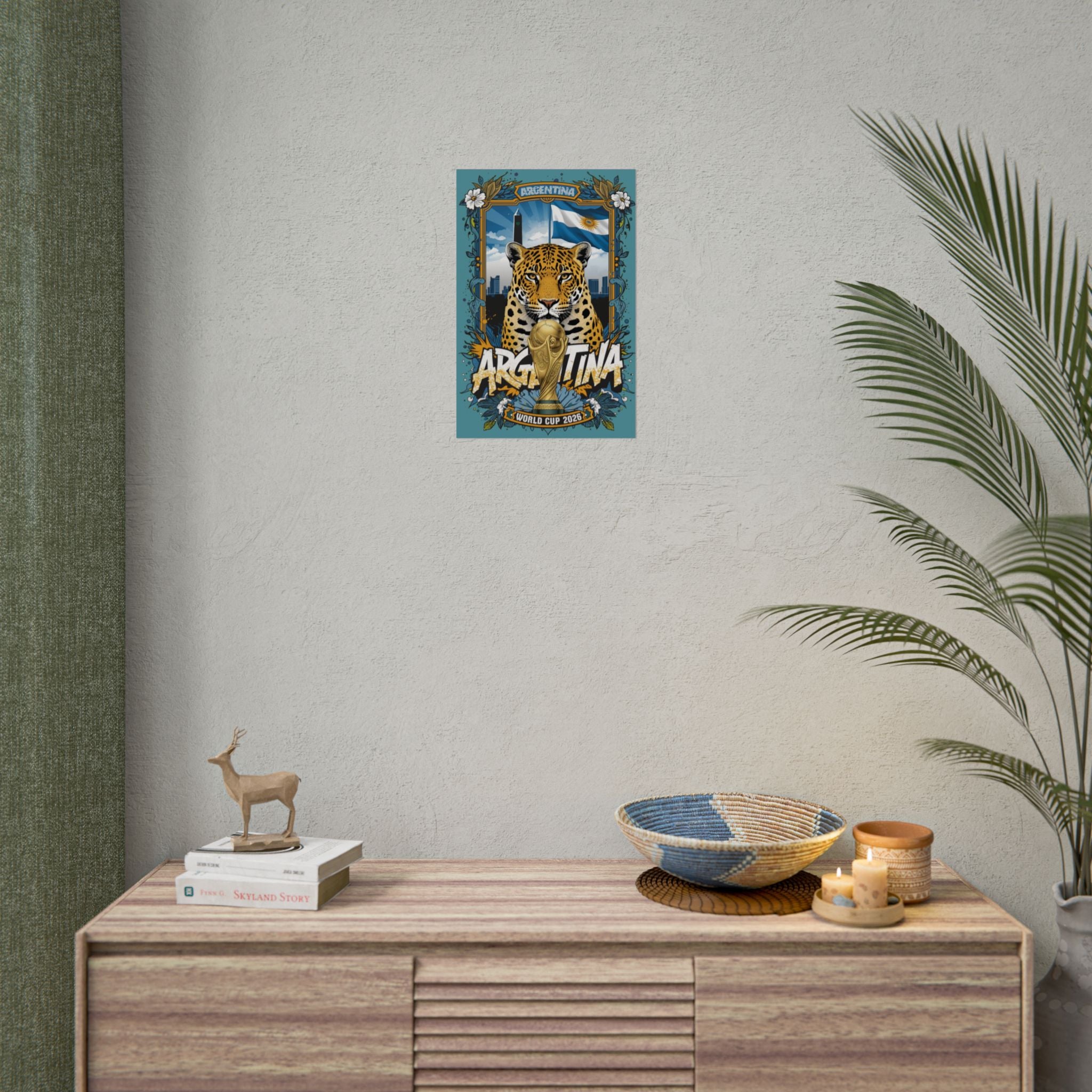 Argentina World Cup 2026 Jaguar Poster — Rolled Soccer Wall Art