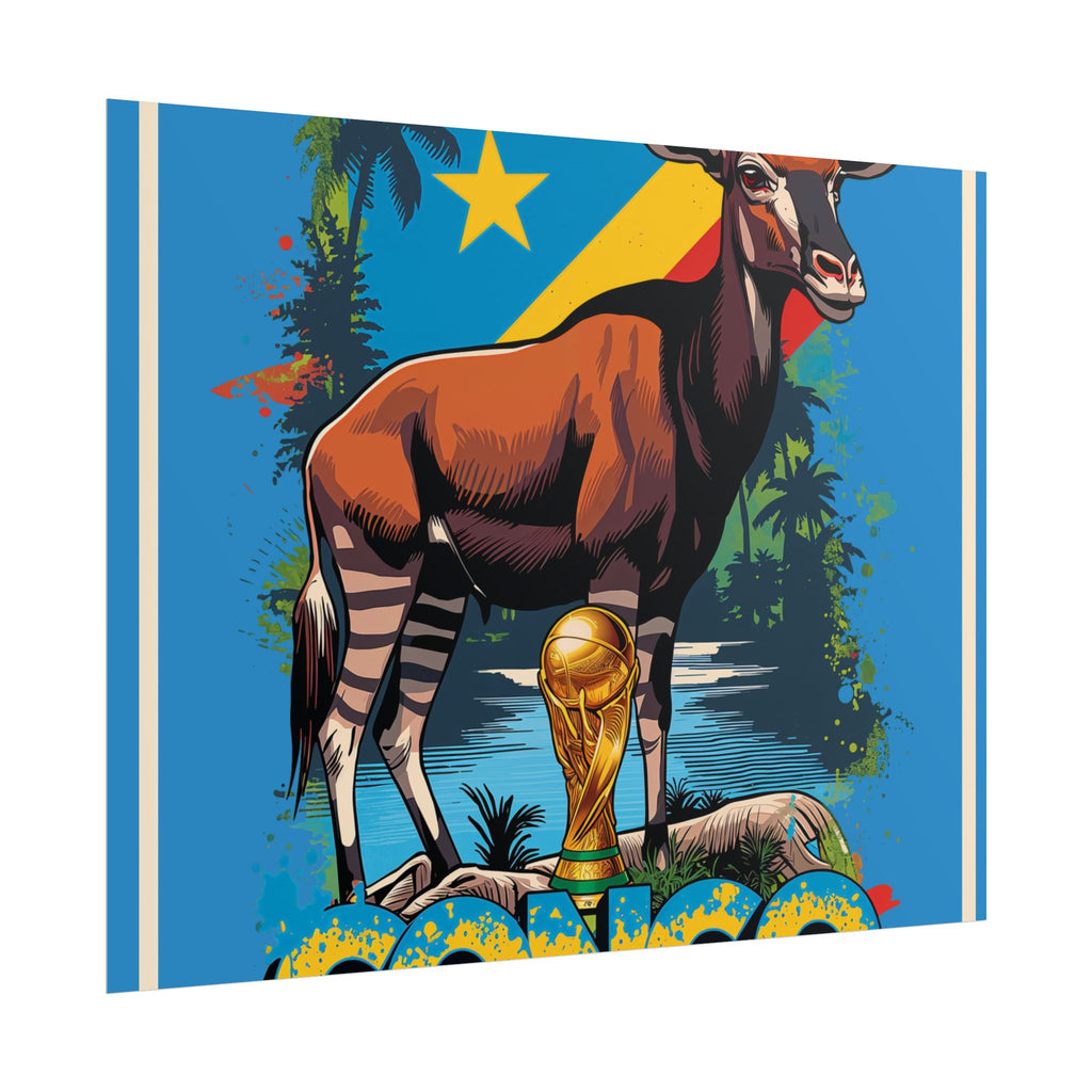 DR Congo Soccer Poster 2026 World Cup Leopards Wall Art Football Team Print