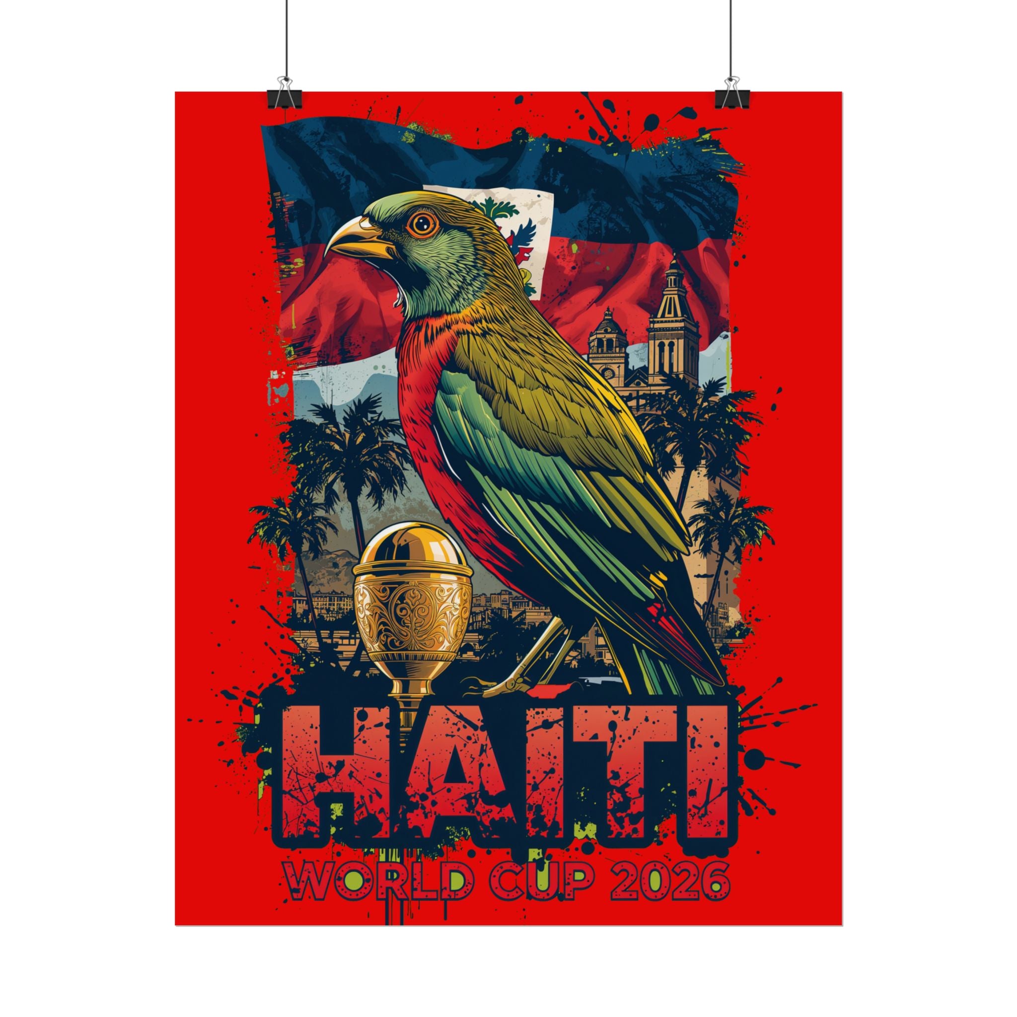 Haiti Soccer Poster 2026 World Cup Les Grenadiers Wall Art Football Print