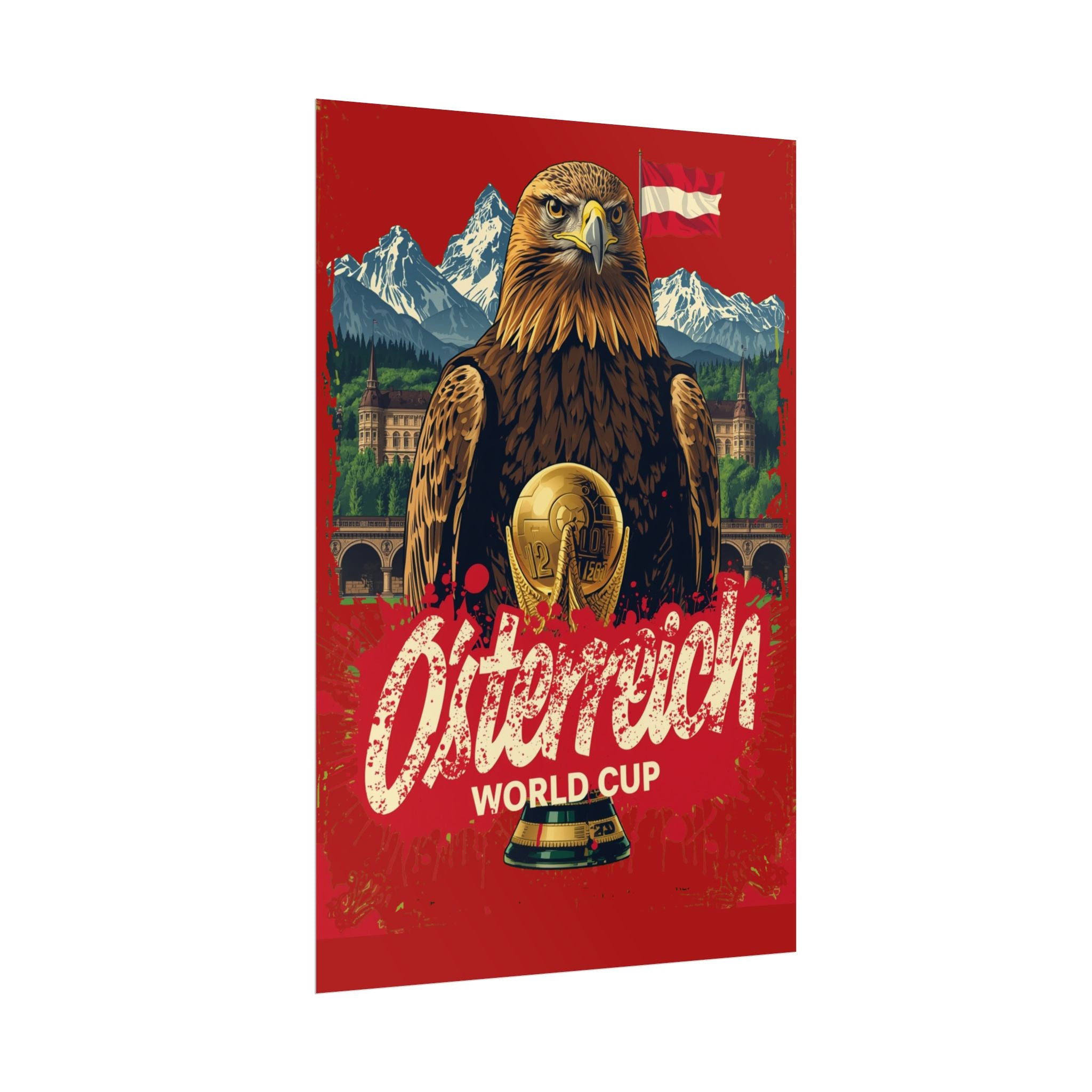 Rolled Poster — Österreich World Cup Eagle Vintage Travel Art