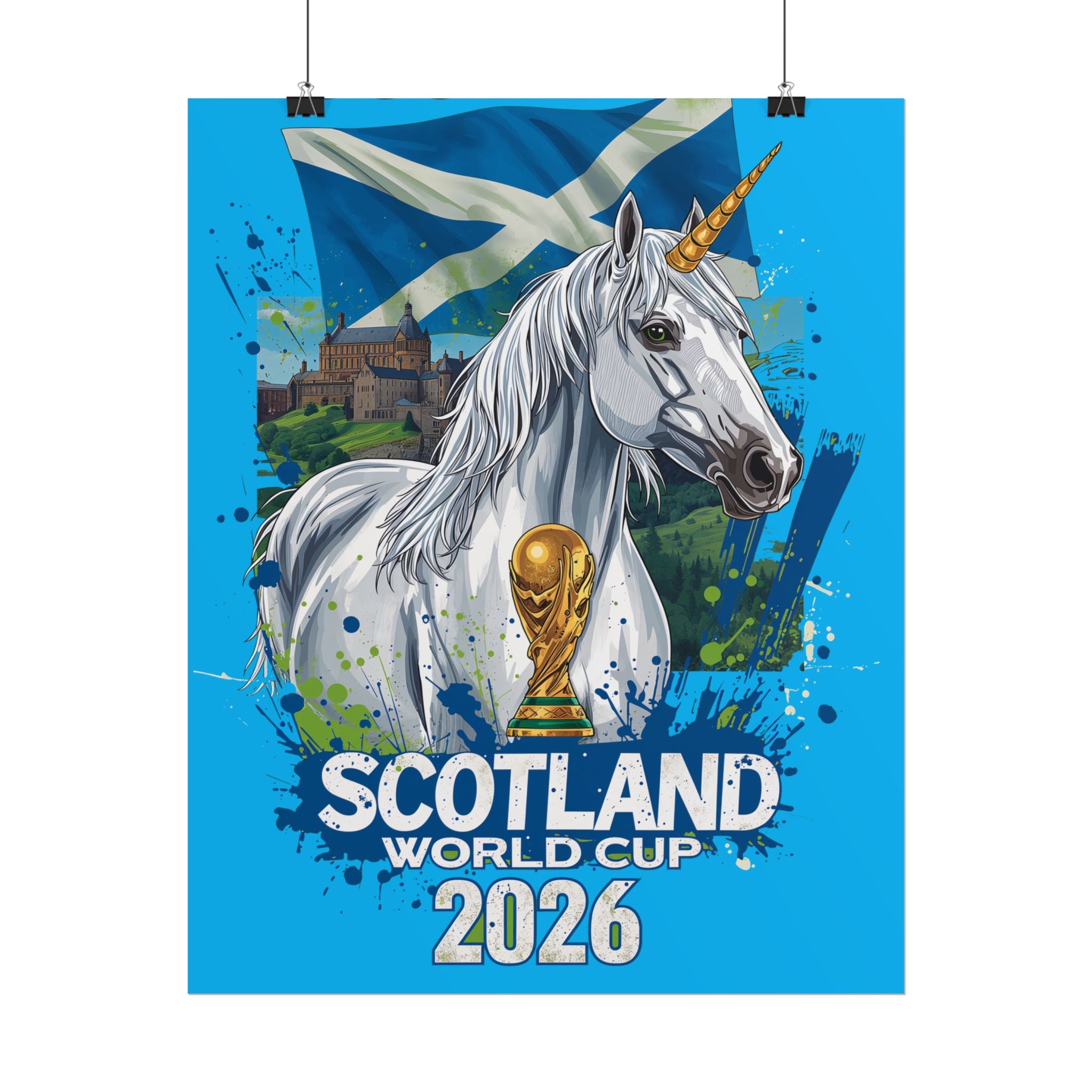 Scotland Soccer Poster 2026 World Cup Tartan Army Wall Art Football Print