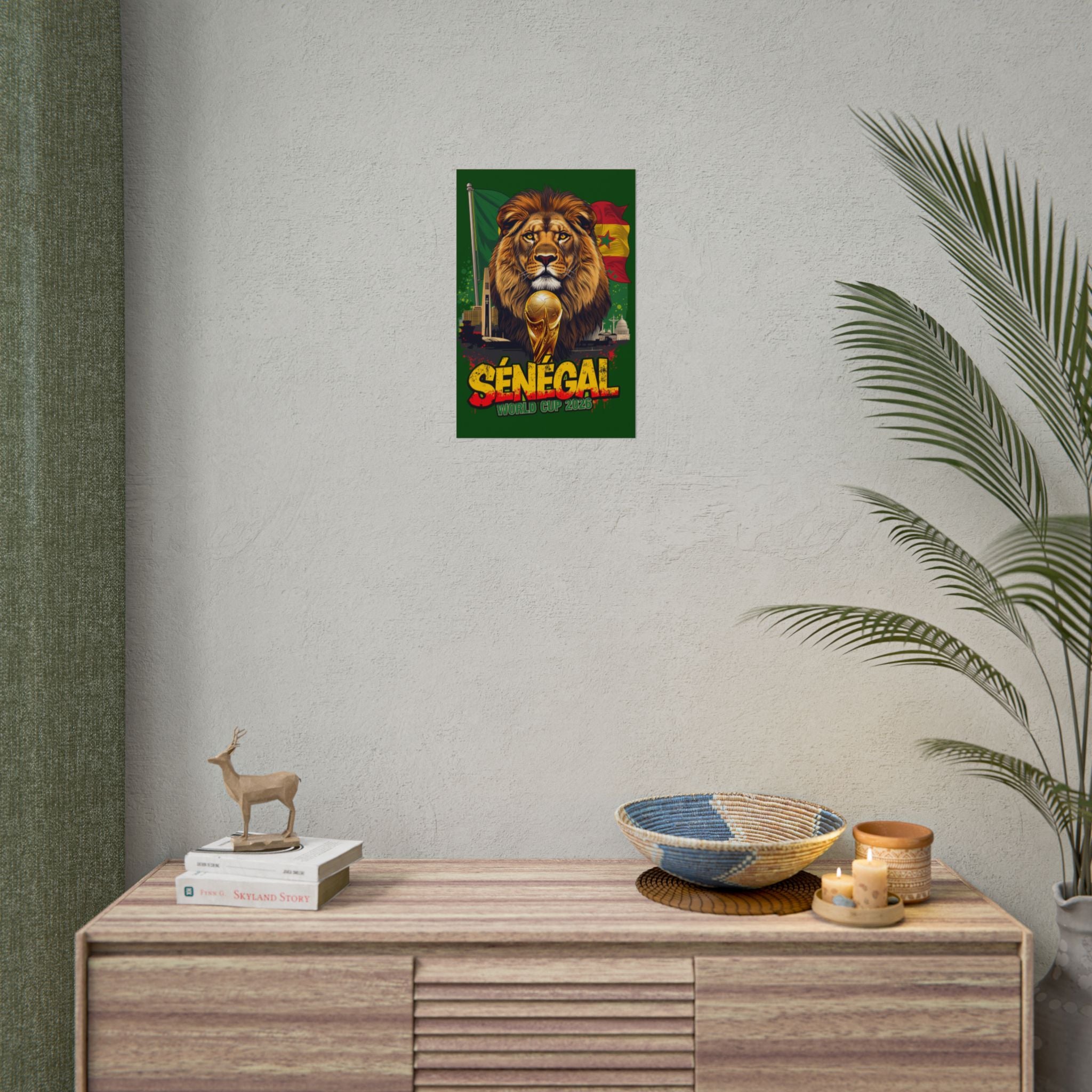 Senegal Soccer Poster 2026 World Cup Lions of Teranga Wall Art Football Print
