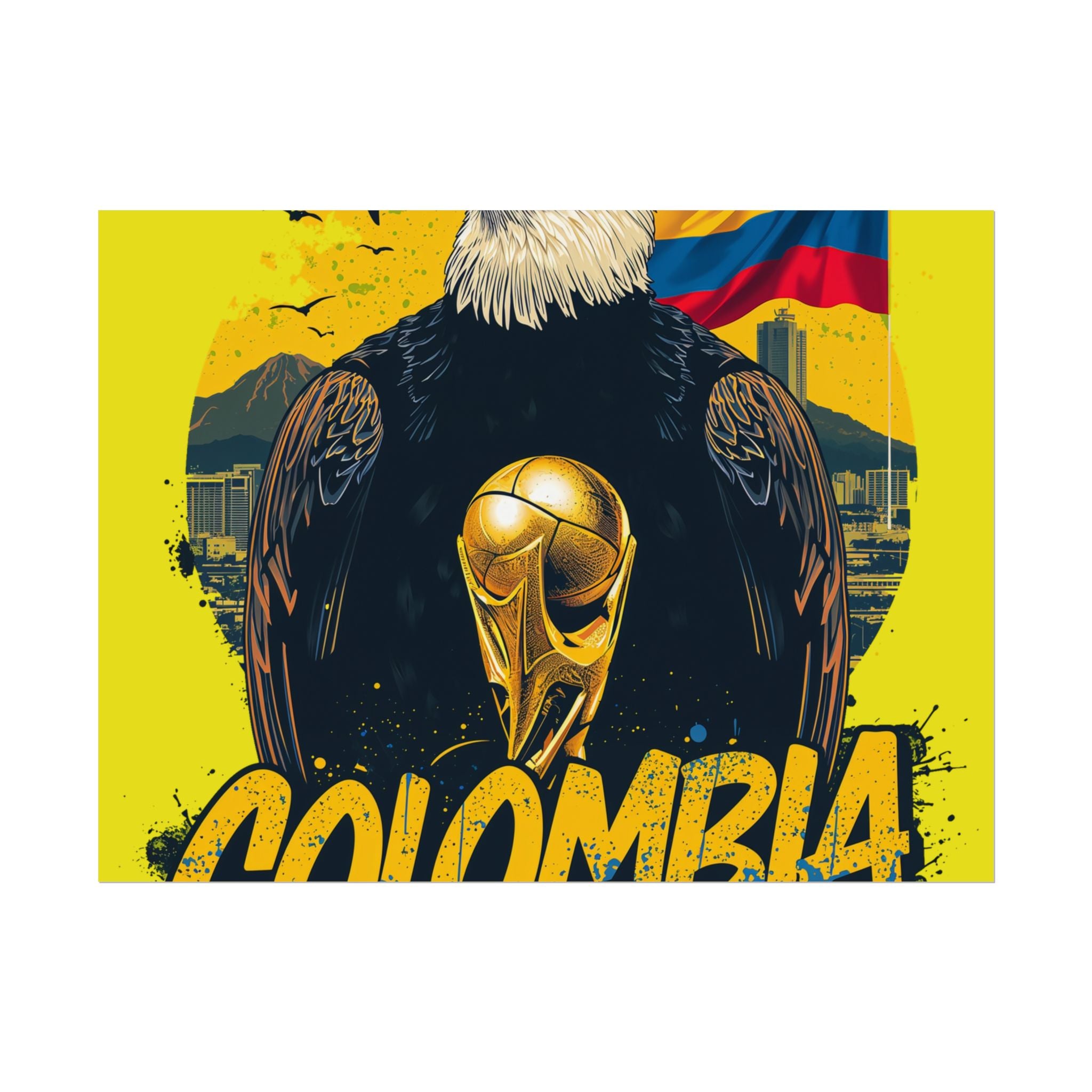 Colombia Soccer Poster 2026 World Cup Los Cafeteros Wall Art Football Print