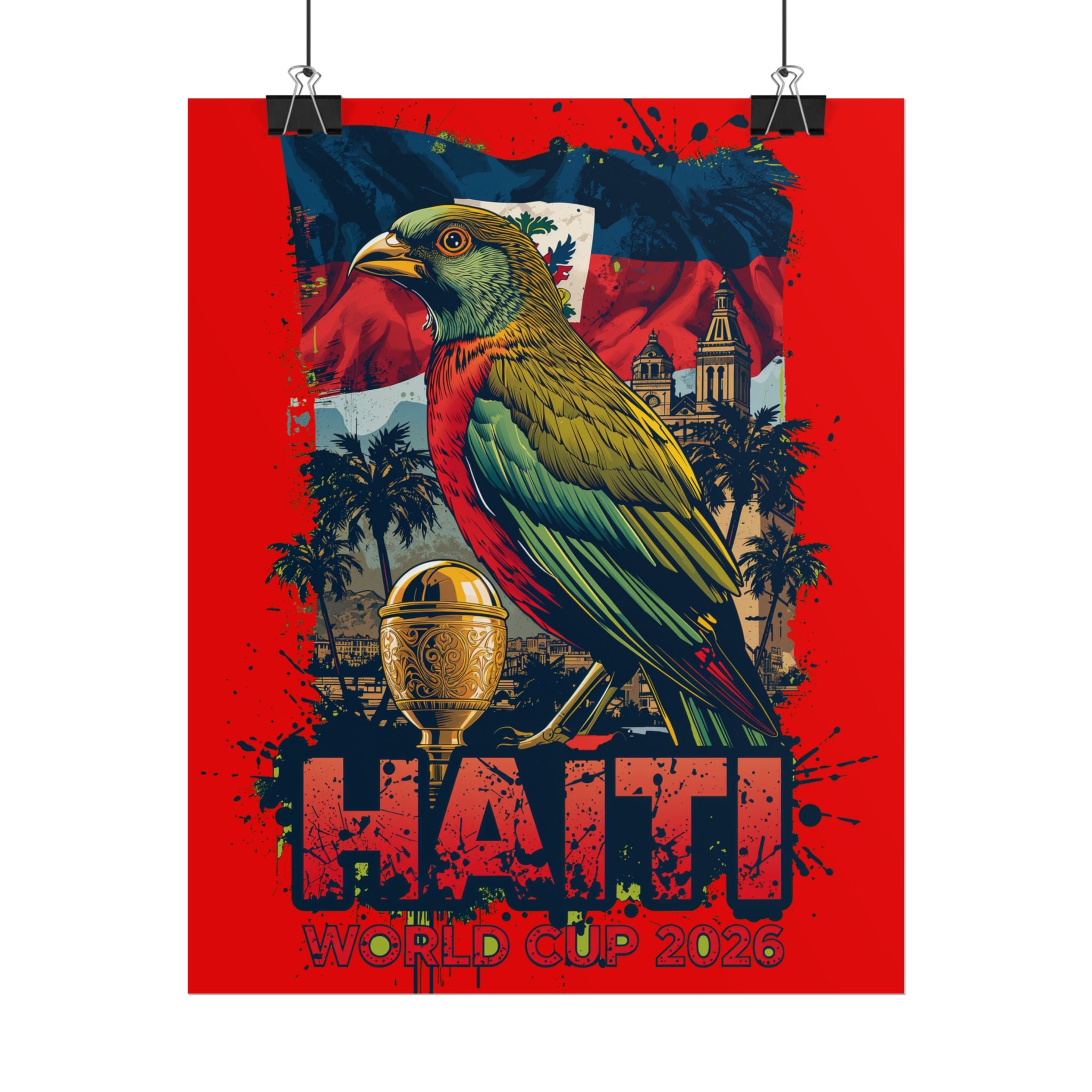 Haiti Soccer Poster 2026 World Cup Les Grenadiers Wall Art Football Print