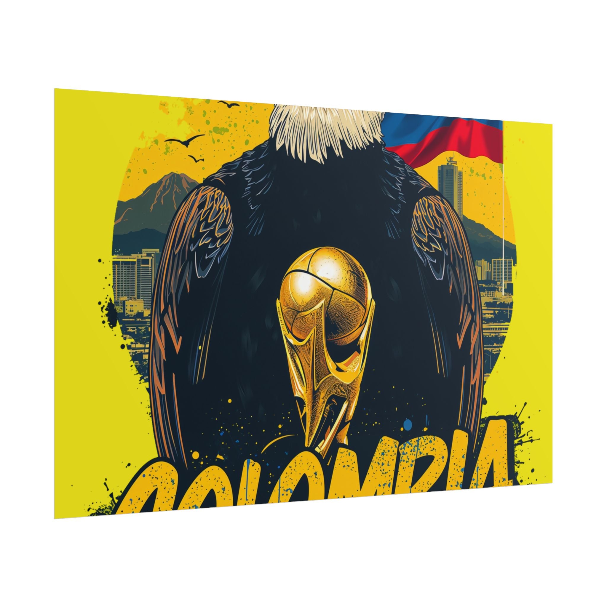 Colombia Soccer Poster 2026 World Cup Los Cafeteros Wall Art Football Print