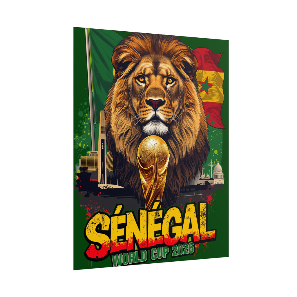 Senegal Soccer Poster 2026 World Cup Lions of Teranga Wall Art Football Print