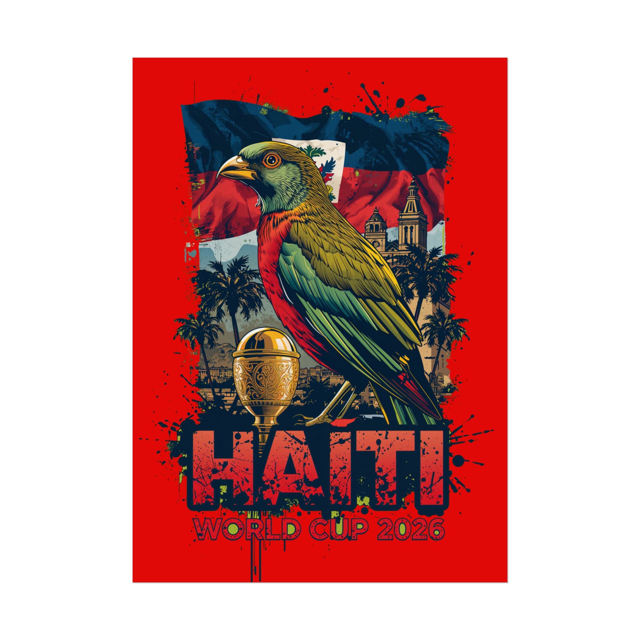 Haiti Soccer Poster 2026 World Cup Les Grenadiers Wall Art Football Print