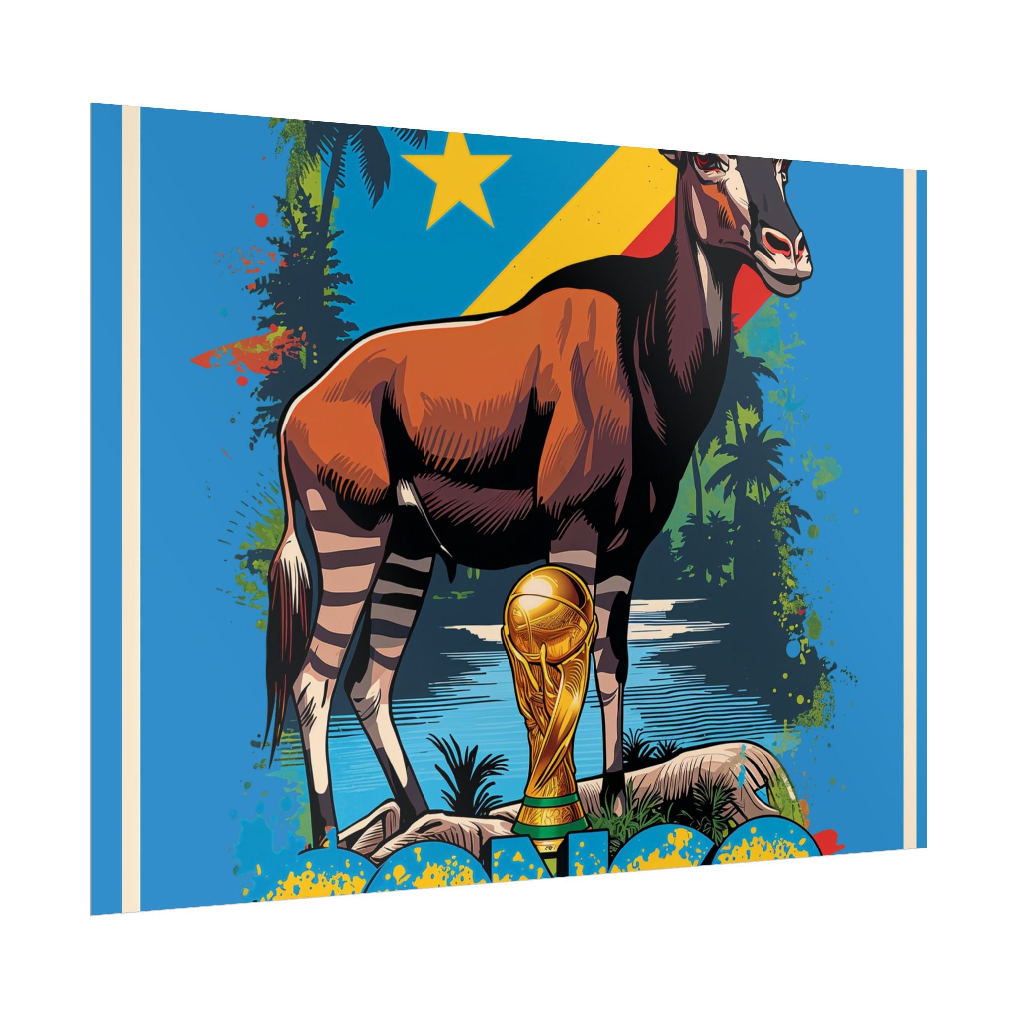 DR Congo Soccer Poster 2026 World Cup Leopards Wall Art Football Team Print