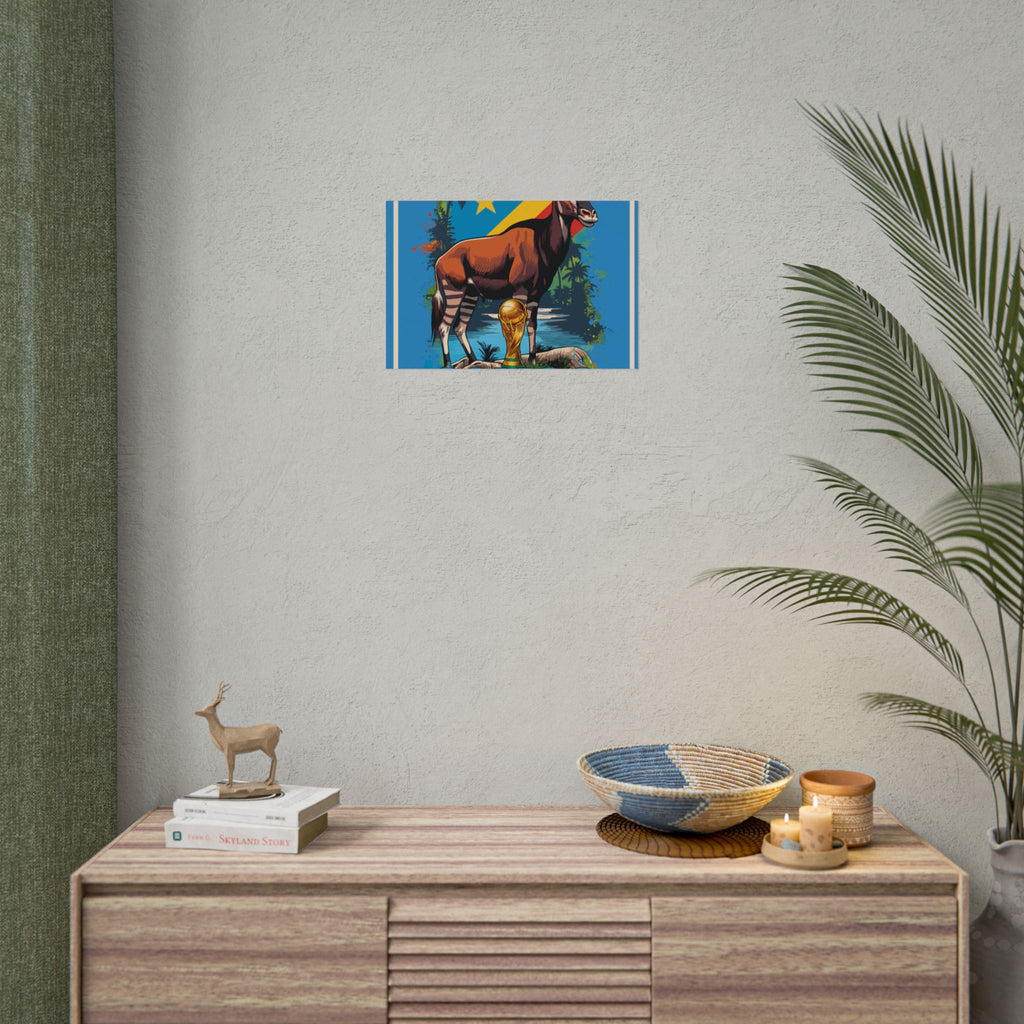 DR Congo Soccer Poster 2026 World Cup Leopards Wall Art Football Team Print