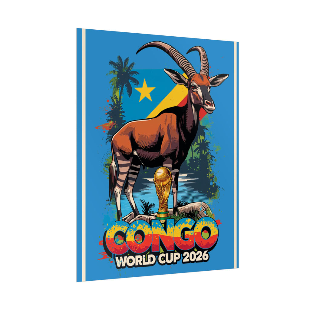 DR Congo Soccer Poster 2026 World Cup Leopards Wall Art Football Team Print