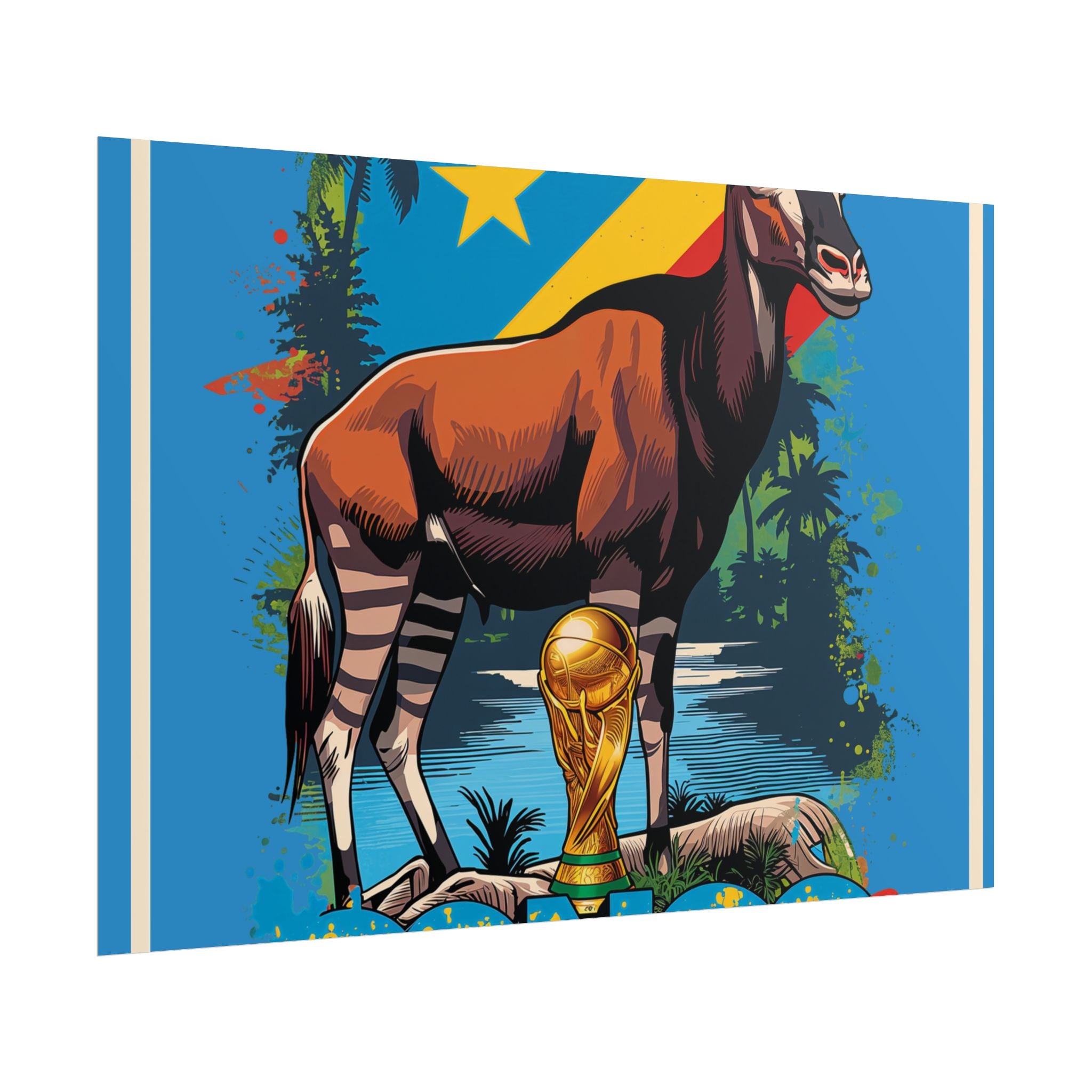 DR Congo Soccer Poster 2026 World Cup Leopards Wall Art Football Team Print