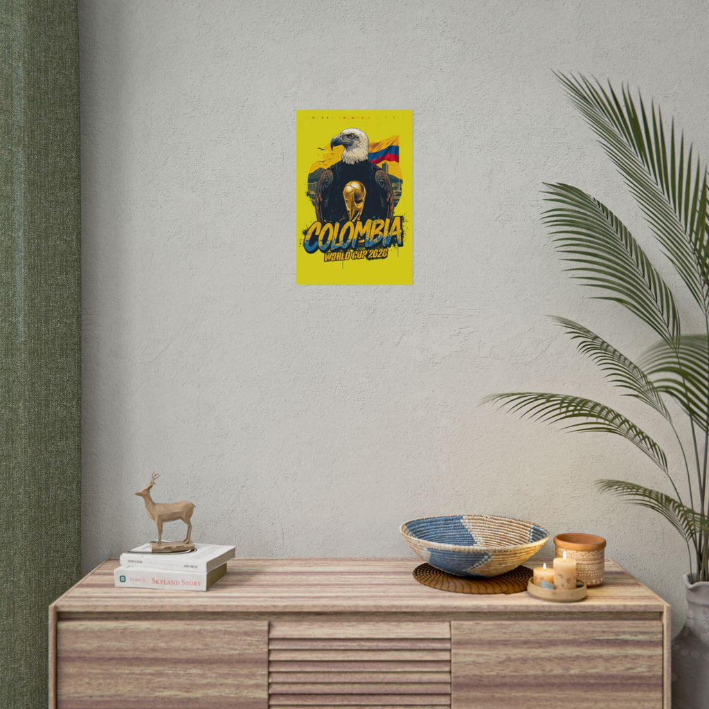 Colombia Soccer Poster 2026 World Cup Los Cafeteros Wall Art Football Print