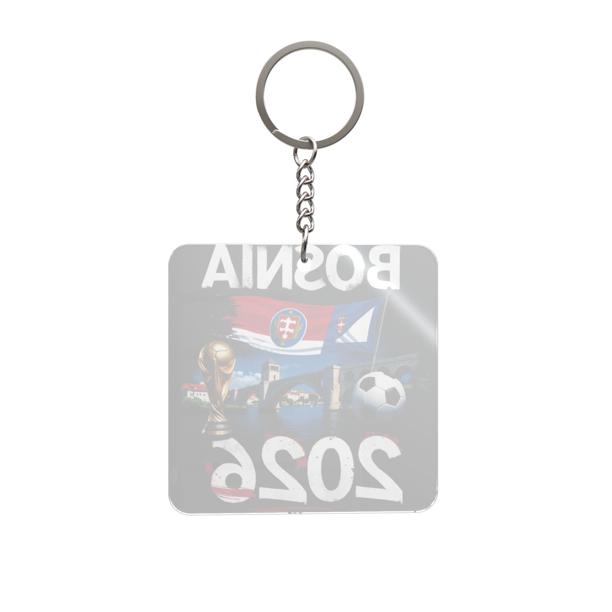 World Cup 2026 Bosnia Keychain Football Fan Gift Soccer Key Ring