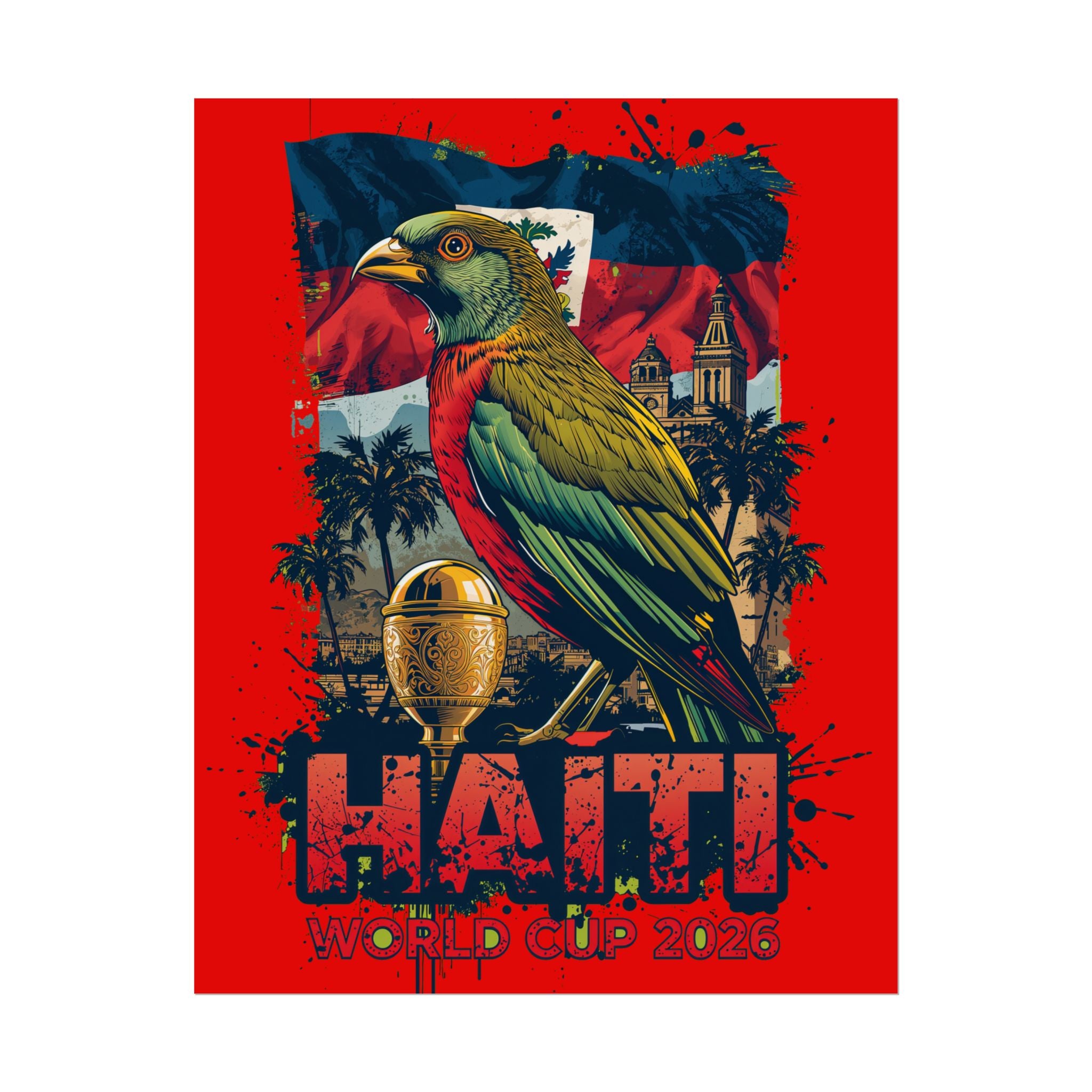 Haiti Soccer Poster 2026 World Cup Les Grenadiers Wall Art Football Print
