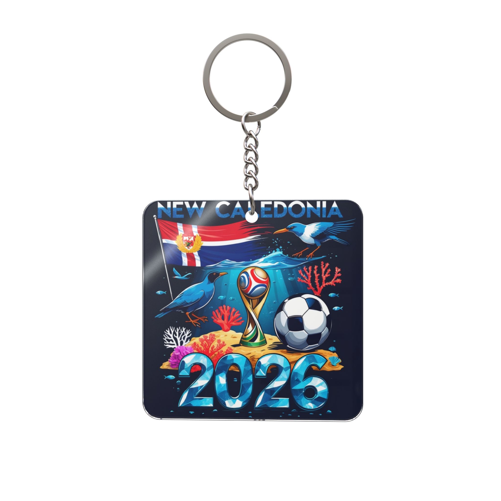 World Cup 2026 New Caledonia Keychain Football Fan Gift Soccer Key Ring