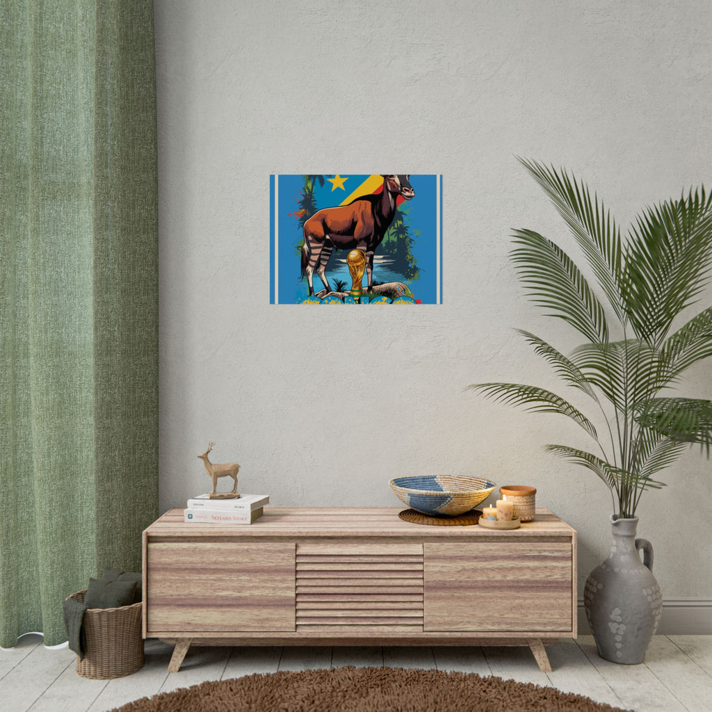 DR Congo Soccer Poster 2026 World Cup Leopards Wall Art Football Team Print