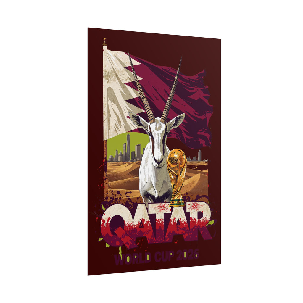 Qatar Soccer Poster 2026 World Cup Maroons Wall Art Qatari Football Print