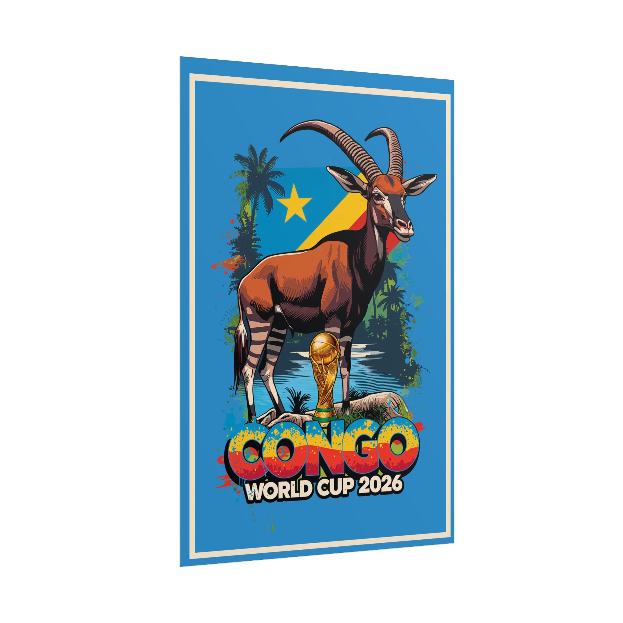 DR Congo Soccer Poster 2026 World Cup Leopards Wall Art Football Team Print