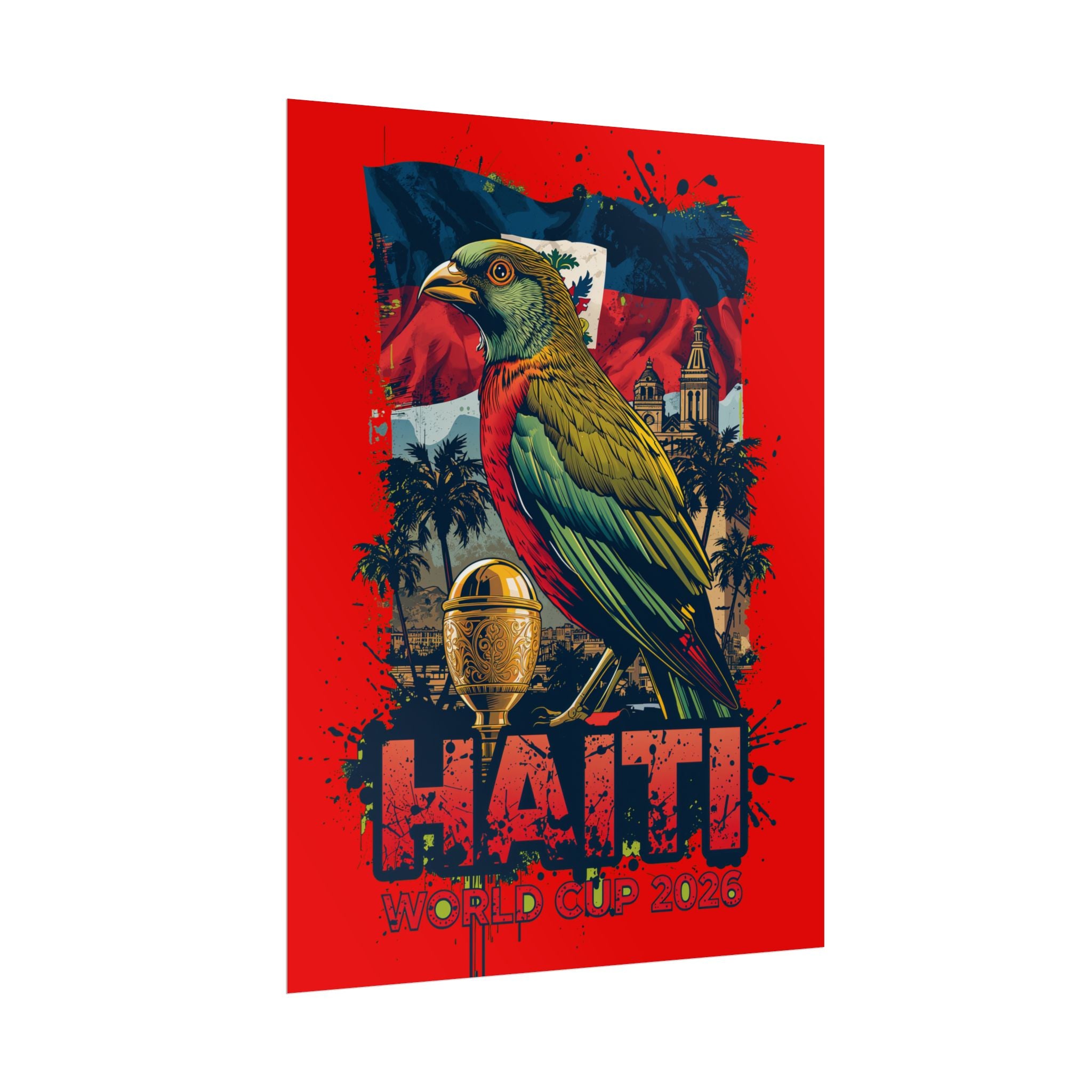 Haiti Soccer Poster 2026 World Cup Les Grenadiers Wall Art Football Print