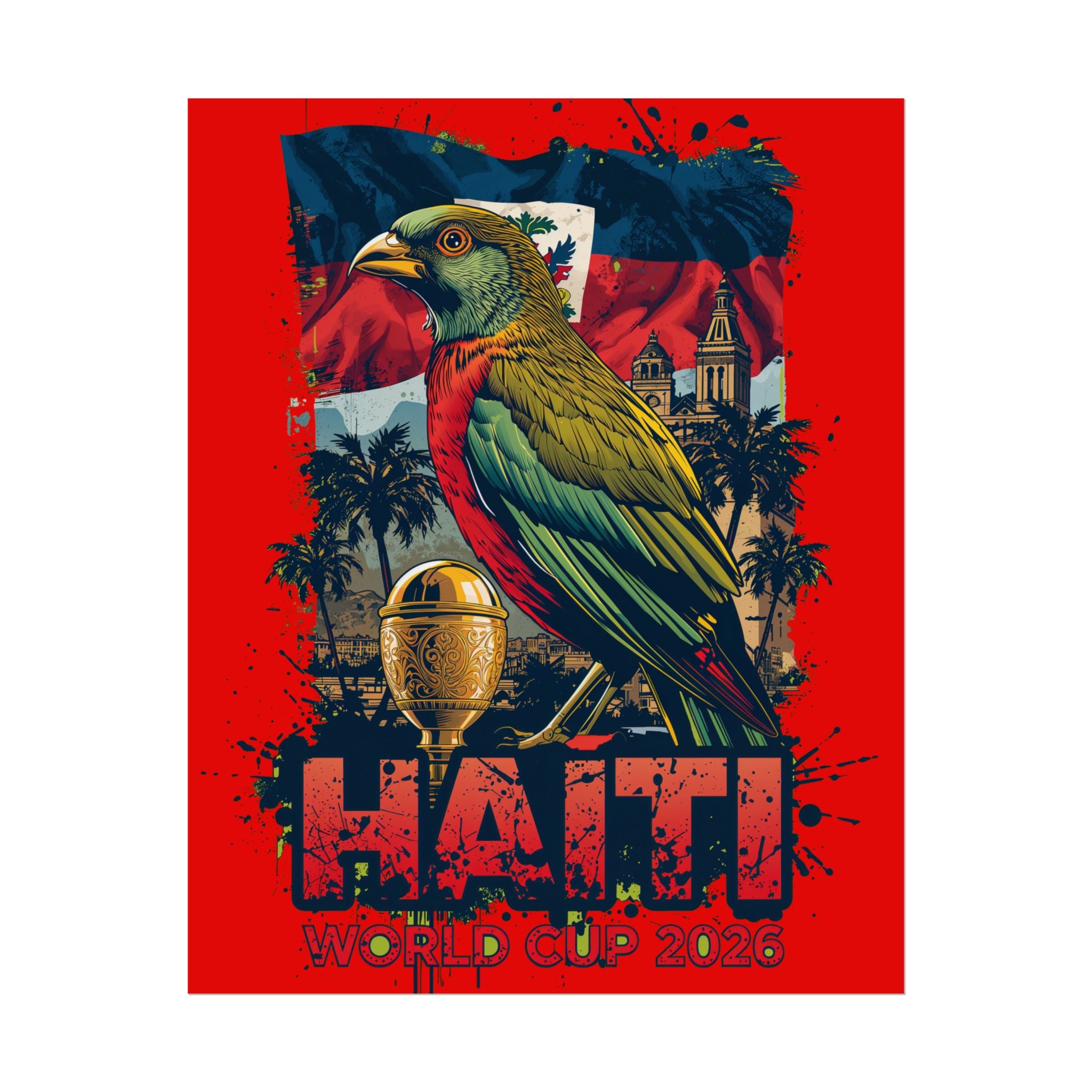 Haiti Soccer Poster 2026 World Cup Les Grenadiers Wall Art Football Print