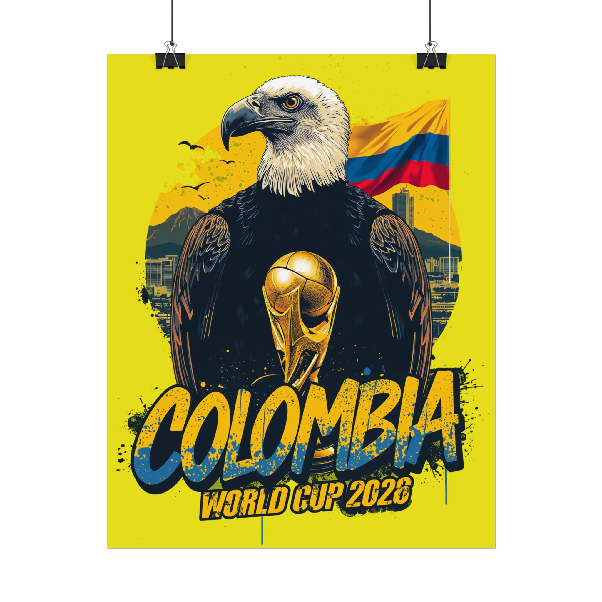 Colombia Soccer Poster 2026 World Cup Los Cafeteros Wall Art Football Print