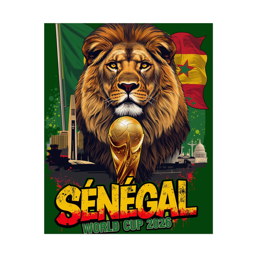 Senegal Soccer Poster 2026 World Cup Lions of Teranga Wall Art Football Print