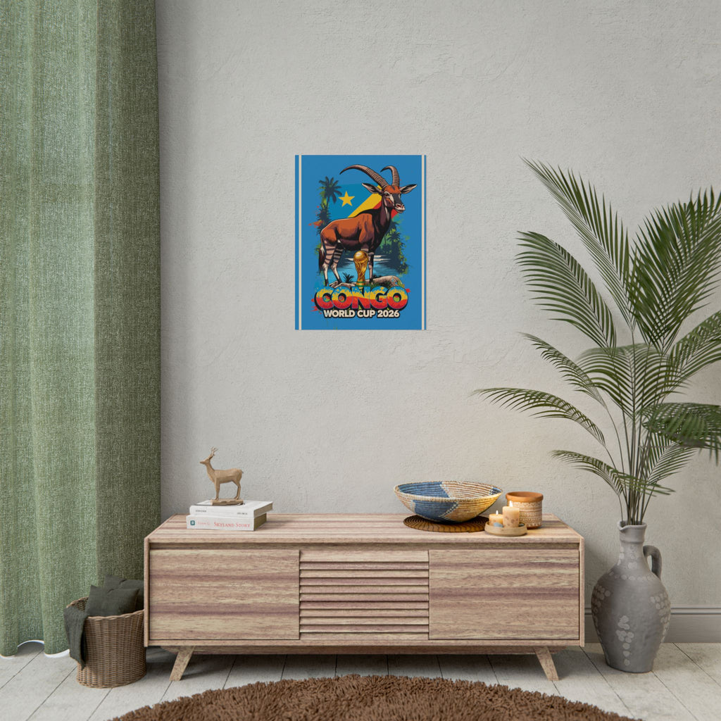 DR Congo Soccer Poster 2026 World Cup Leopards Wall Art Football Team Print
