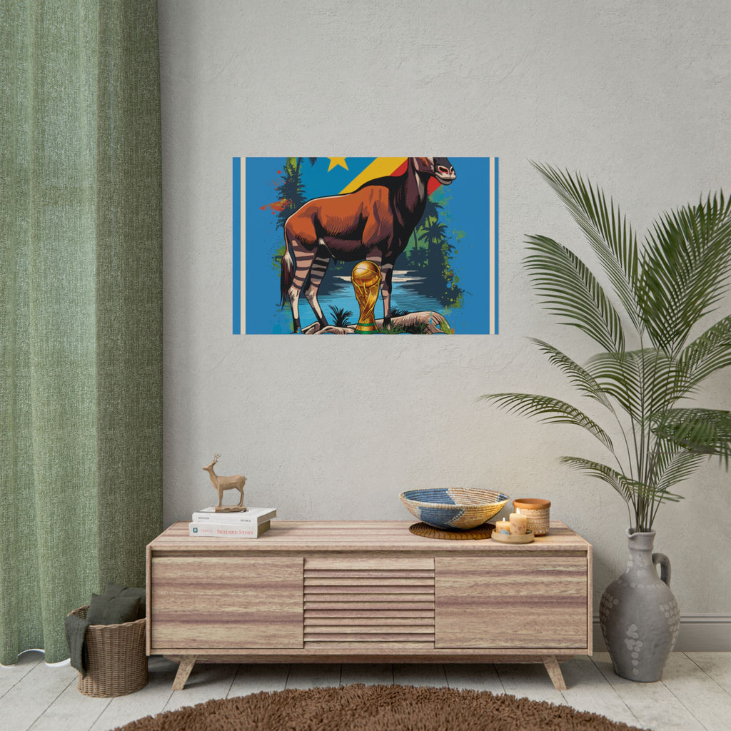 DR Congo Soccer Poster 2026 World Cup Leopards Wall Art Football Team Print