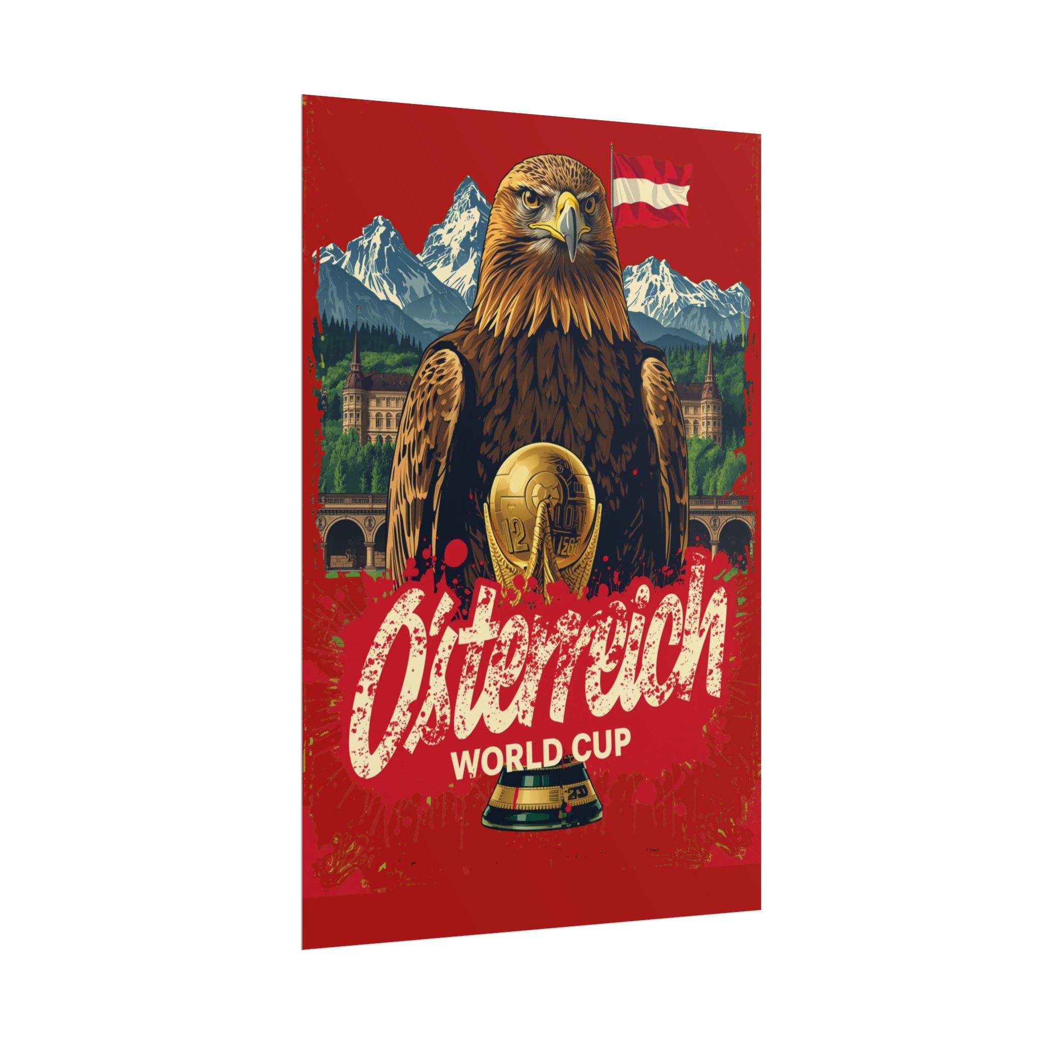 Rolled Poster — Österreich World Cup Eagle Vintage Travel Art