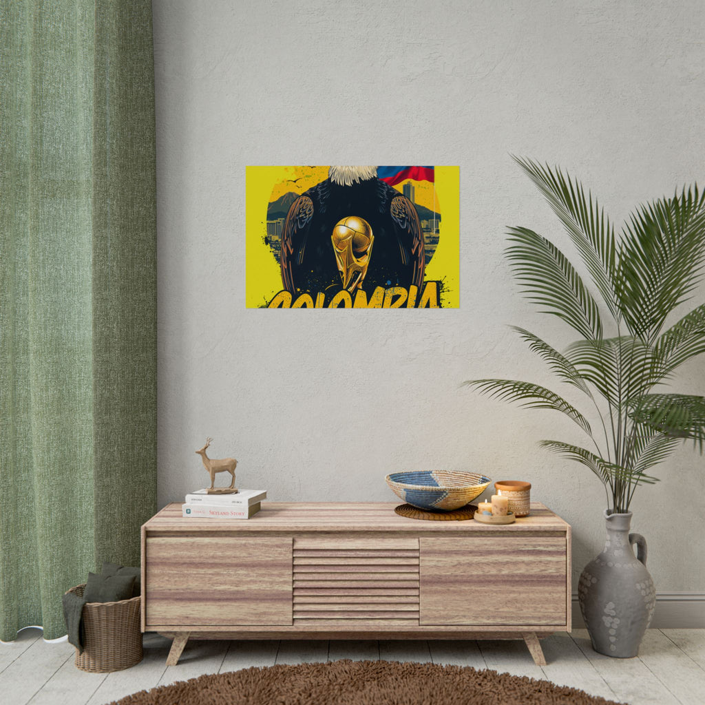 Colombia Soccer Poster 2026 World Cup Los Cafeteros Wall Art Football Print