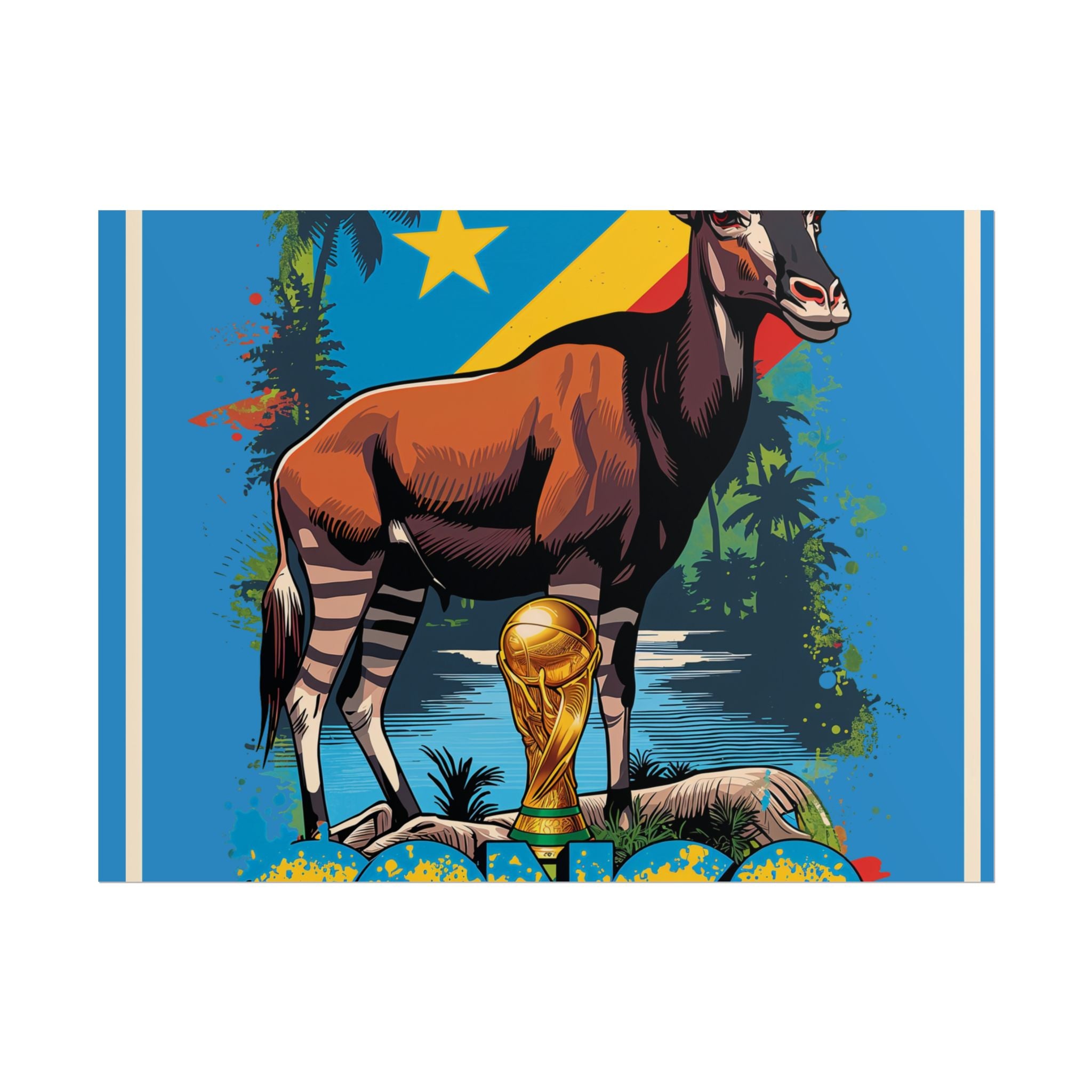 DR Congo Soccer Poster 2026 World Cup Leopards Wall Art Football Team Print