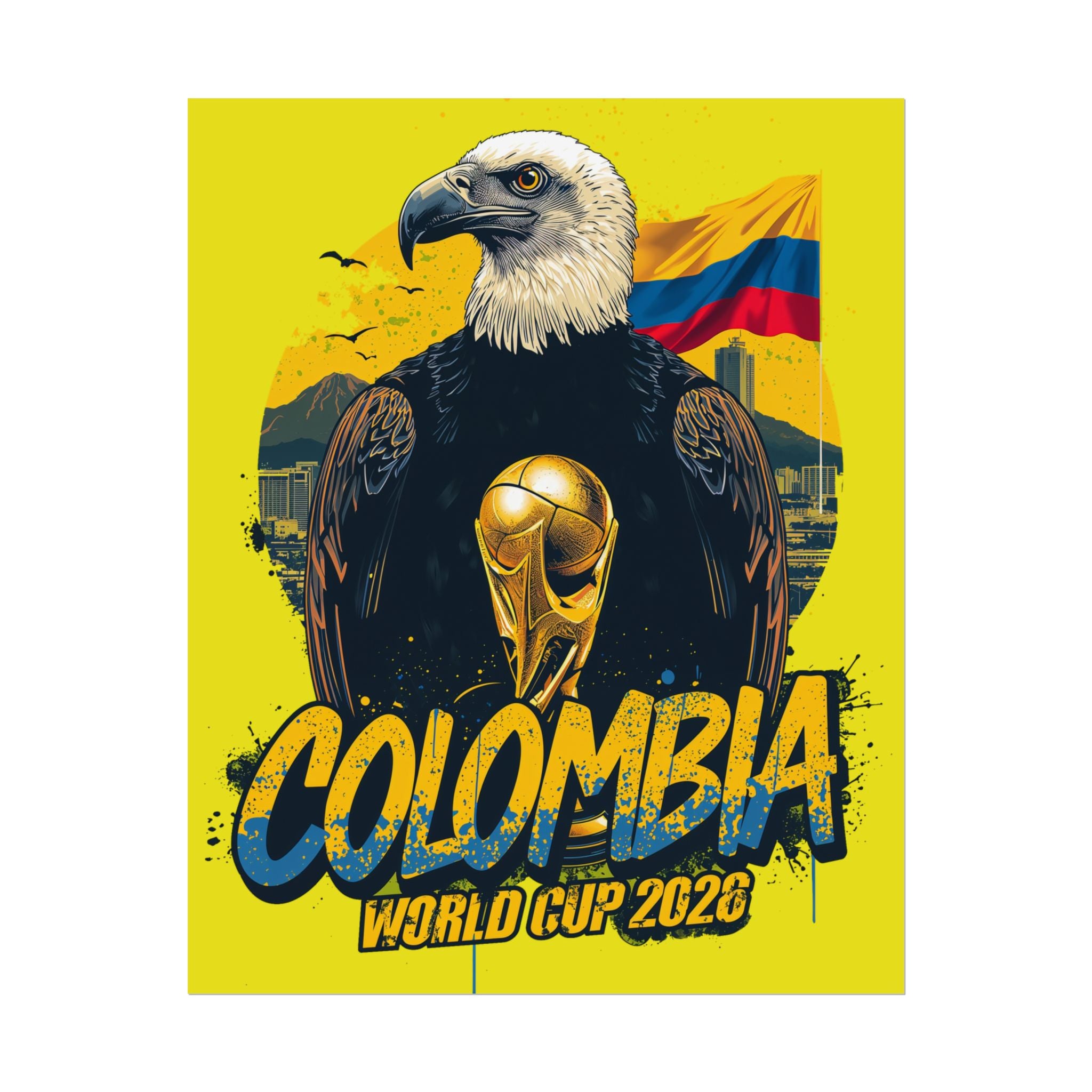 Colombia Soccer Poster 2026 World Cup Los Cafeteros Wall Art Football Print