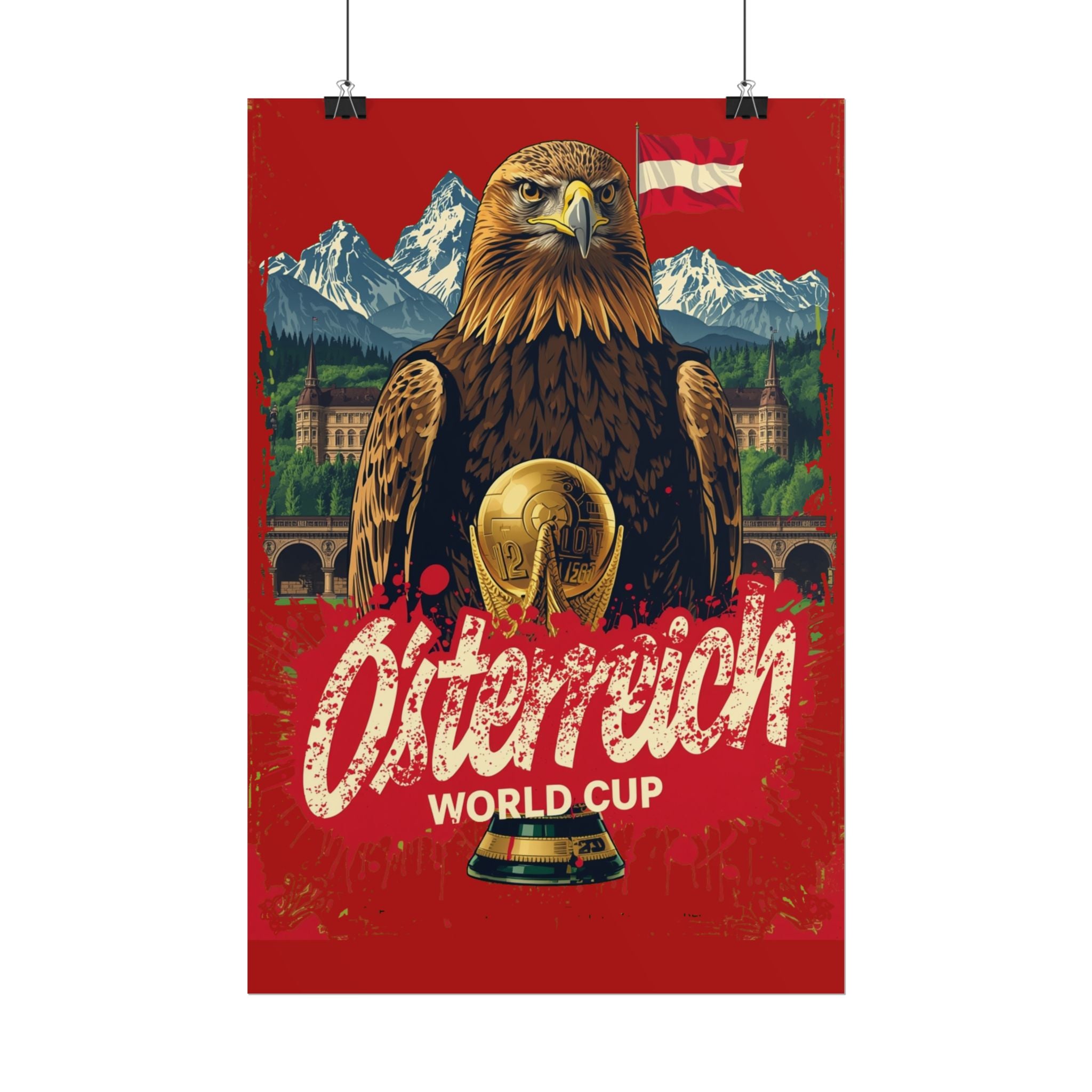 Rolled Poster — Österreich World Cup Eagle Vintage Travel Art