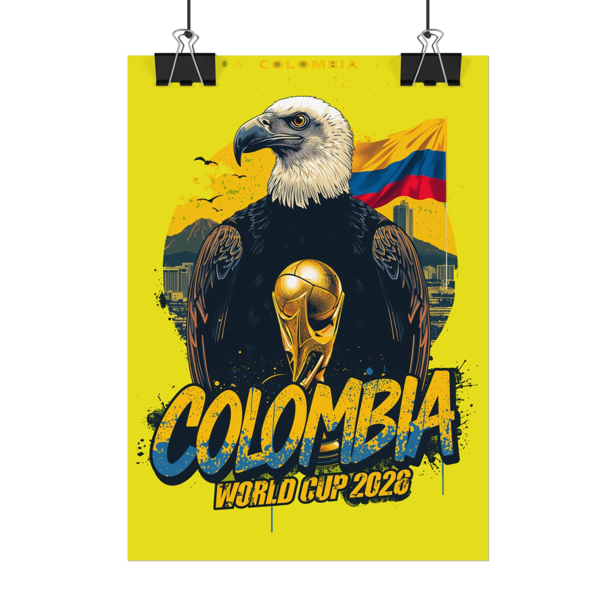 Colombia Soccer Poster 2026 World Cup Los Cafeteros Wall Art Football Print