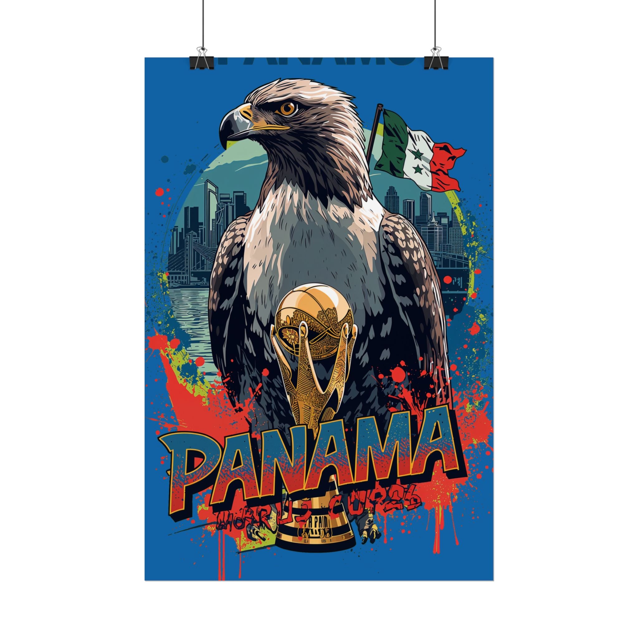 Panama Soccer Poster 2026 World Cup La Roja Wall Art Football Team Print