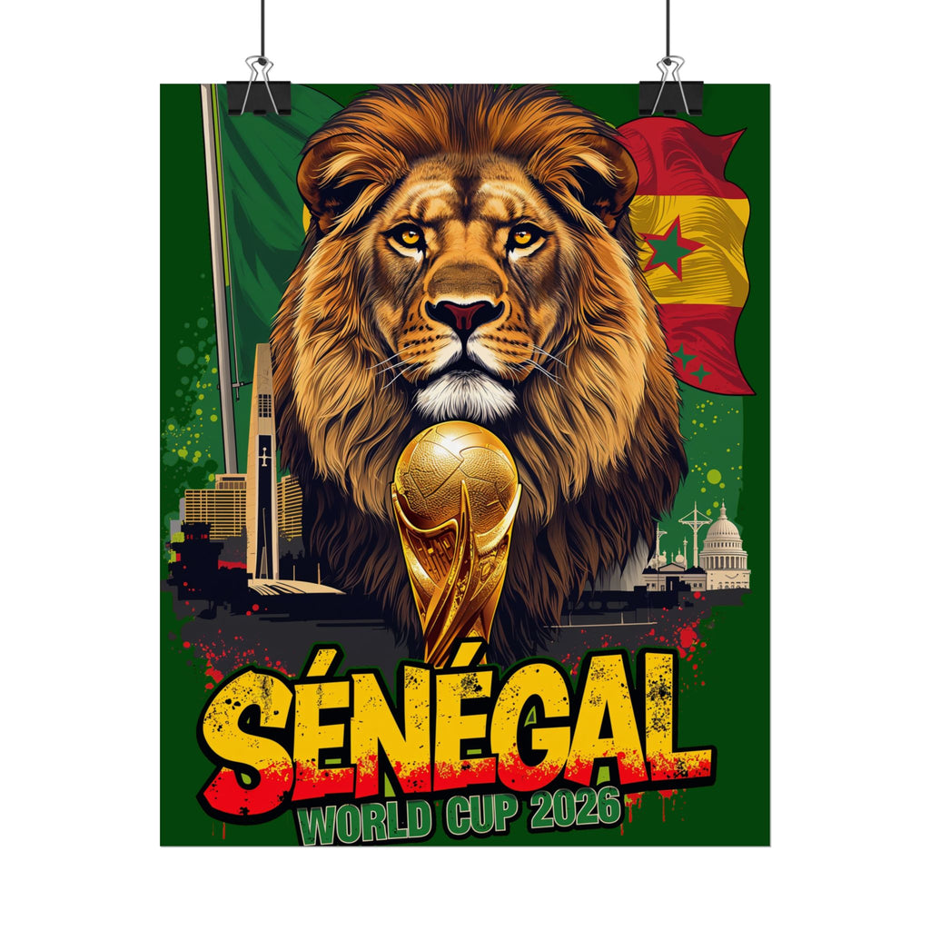 Senegal Soccer Poster 2026 World Cup Lions of Teranga Wall Art Football Print
