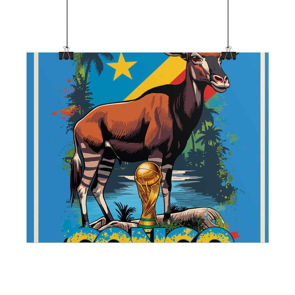 DR Congo Soccer Poster 2026 World Cup Leopards Wall Art Football Team Print