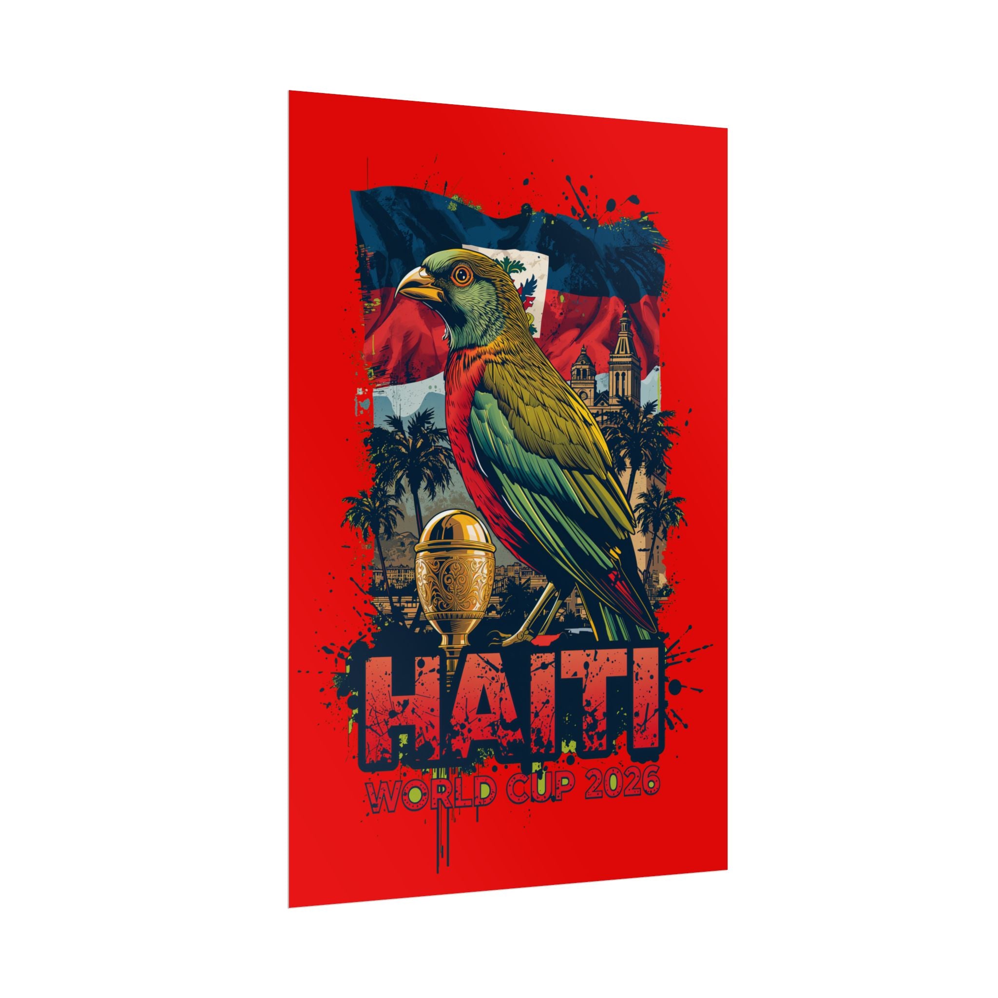 Haiti Soccer Poster 2026 World Cup Les Grenadiers Wall Art Football Print