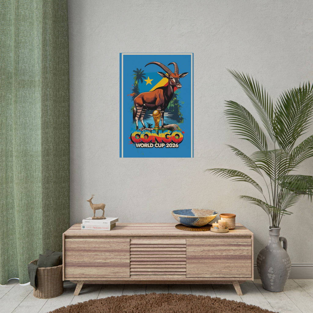 DR Congo Soccer Poster 2026 World Cup Leopards Wall Art Football Team Print