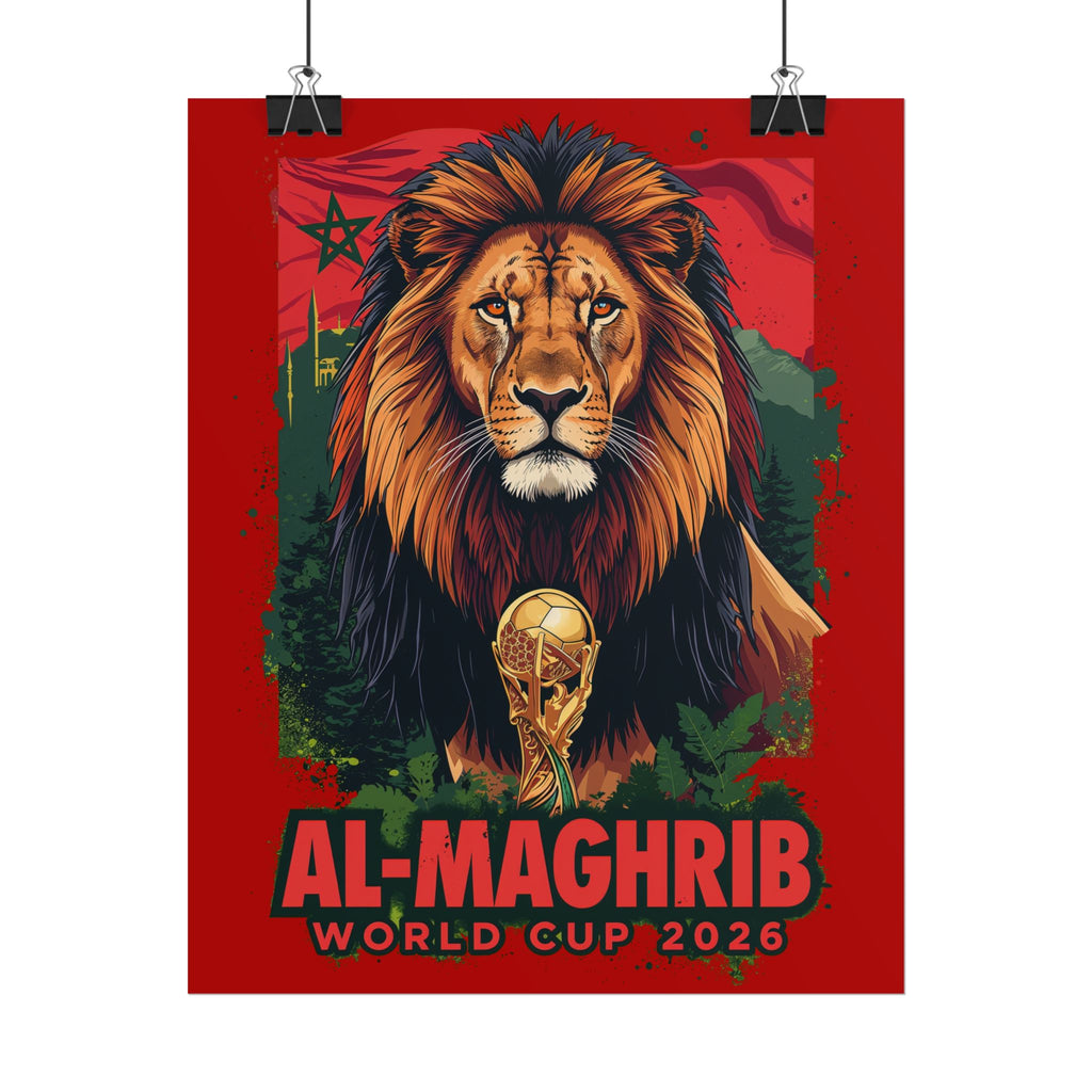 Morocco Soccer Poster 2026 World Cup Atlas Lions Wall Art Football Print