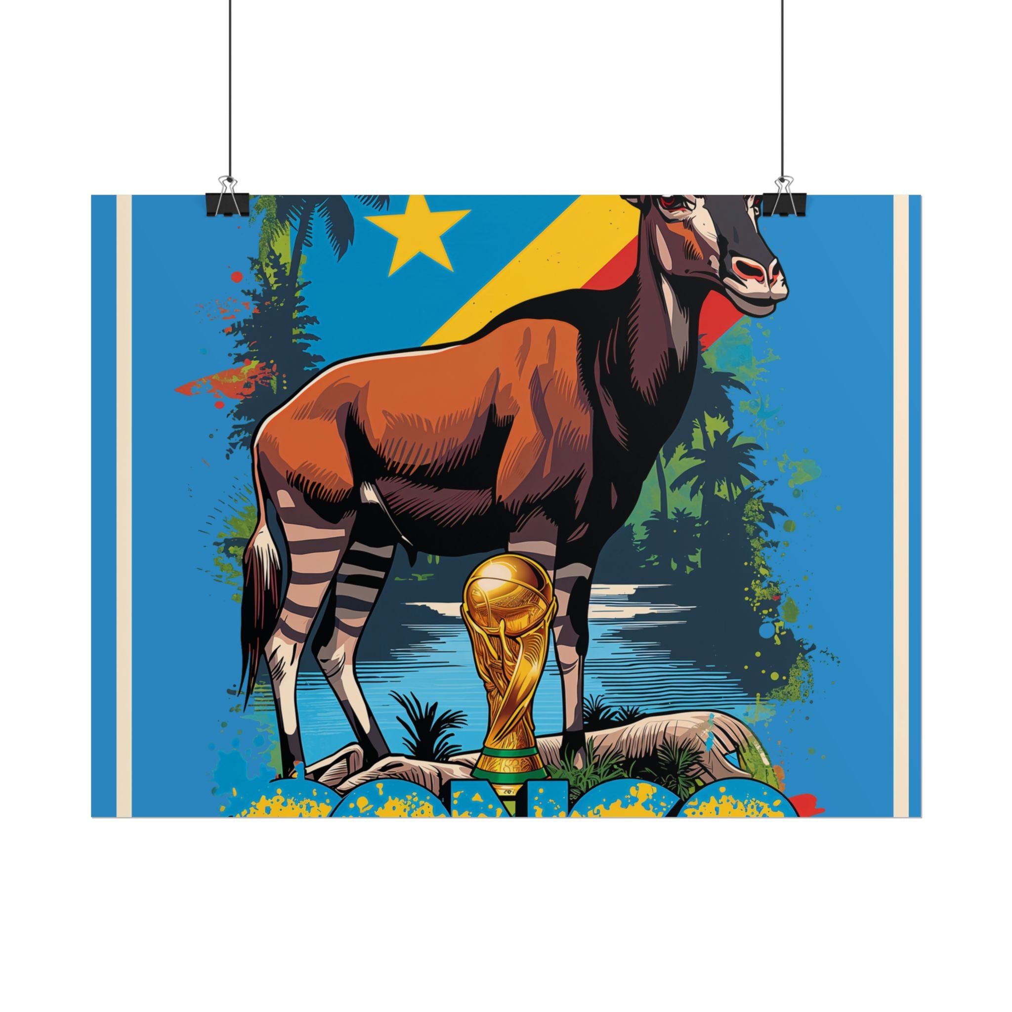 DR Congo Soccer Poster 2026 World Cup Leopards Wall Art Football Team Print
