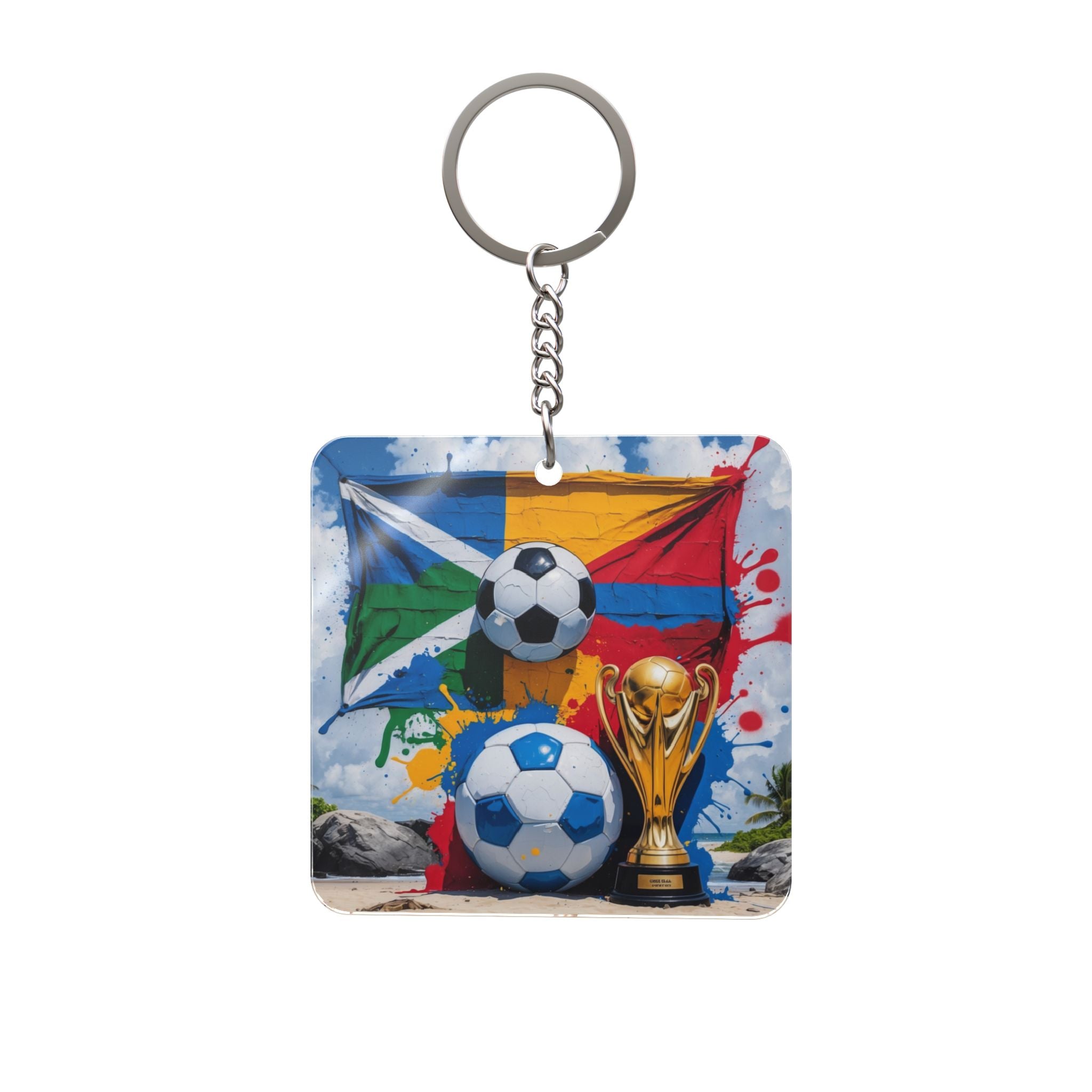 World Cup 2026 Cape Verde Keychain Football Fan Gift Soccer Key Ring
