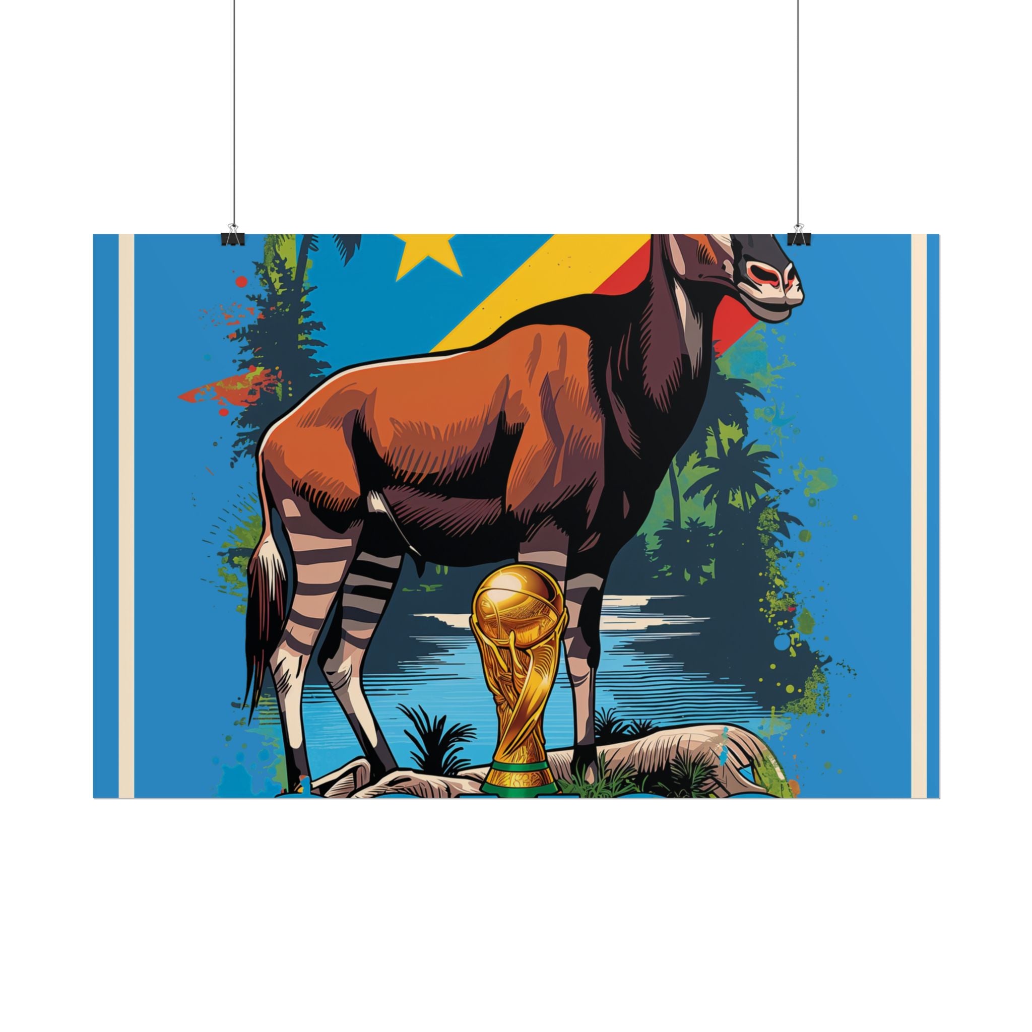 DR Congo Soccer Poster 2026 World Cup Leopards Wall Art Football Team Print