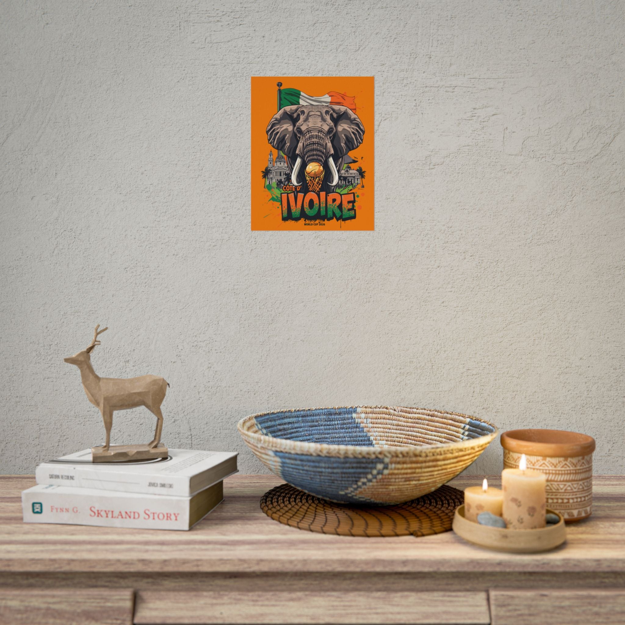 Ivory Coast Soccer Poster 2026 World Cup Elephants Wall Art Football Print
