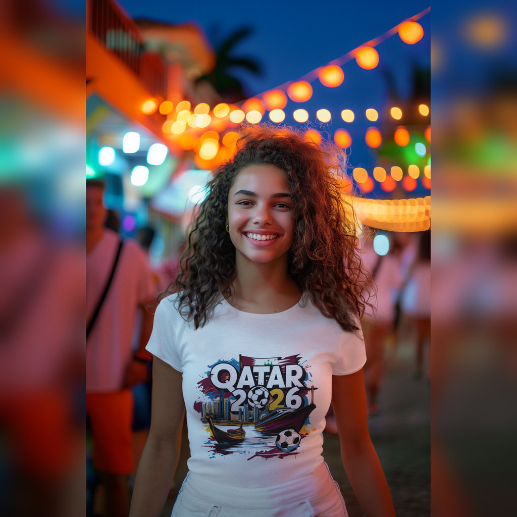 Qatar 2026 FIFA World Cup T-Shirt | Qatari Soccer Fan Gift | Football Tee | Unisex