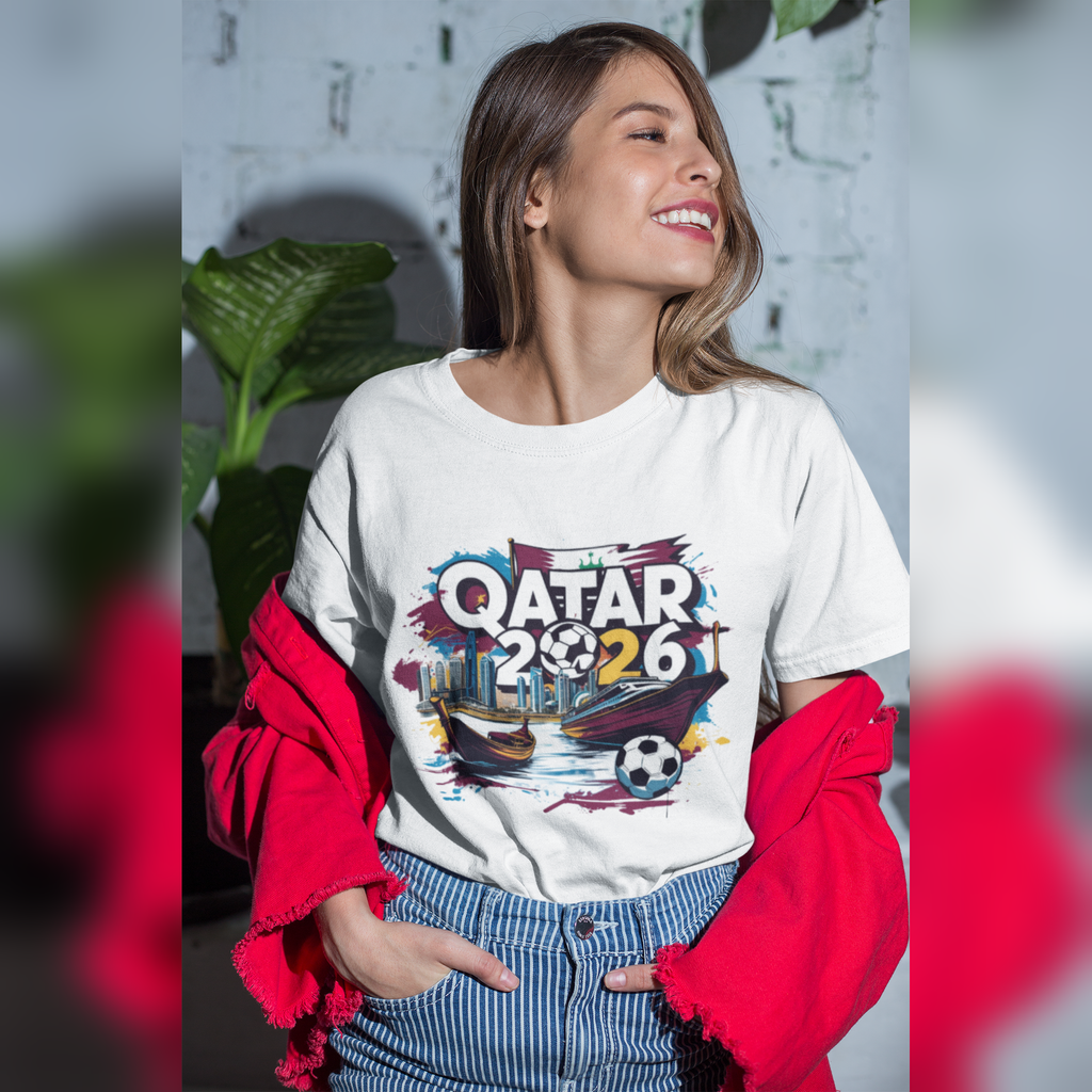 Qatar 2026 FIFA World Cup T-Shirt | Qatari Soccer Fan Gift | Football Tee | Unisex