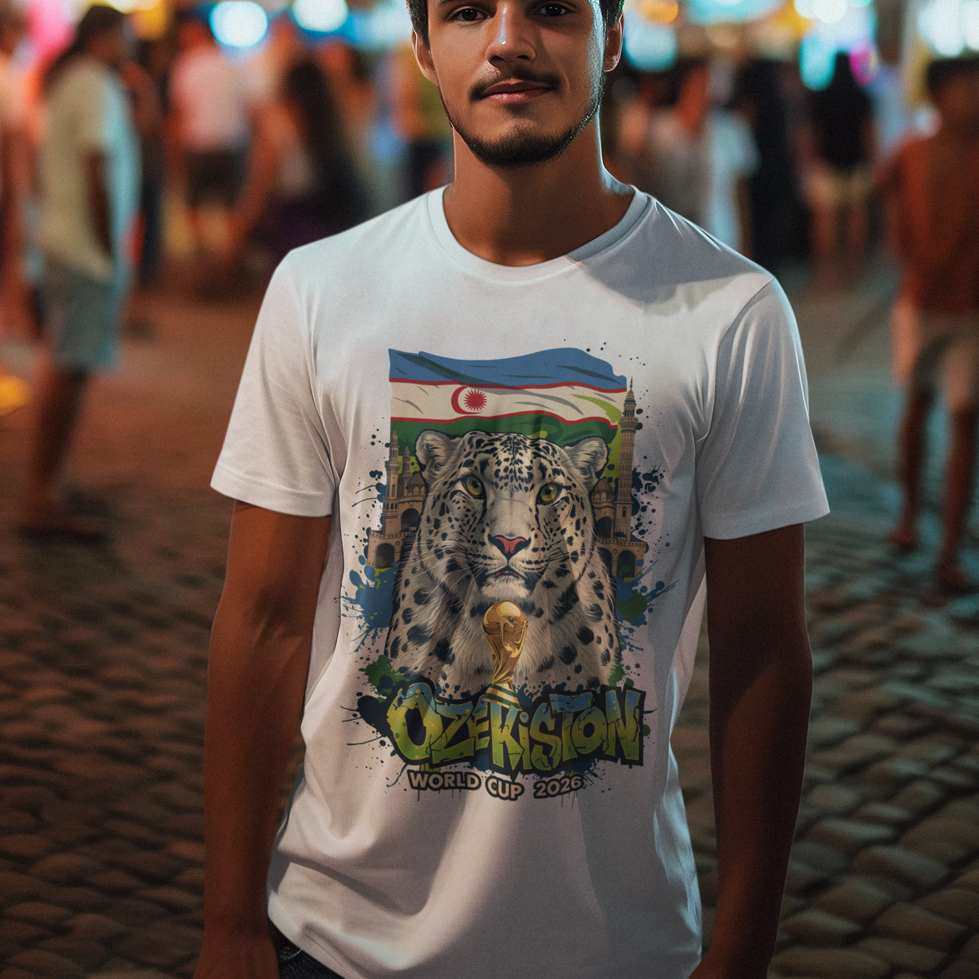 Uzbekistan 2026 FIFA World Cup T-Shirt | White Wolves Fan Gift | O'zbekiston Football Tee | Unisex Graphic Tee